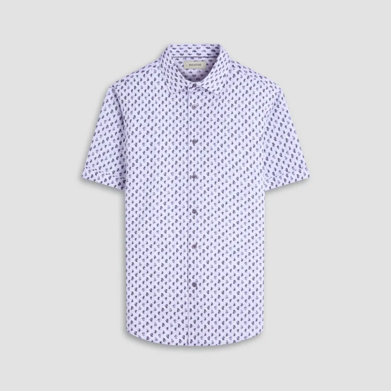 Miles Paisley OoohCotton Short-Sleeve Shirt sold by Bugatchi
