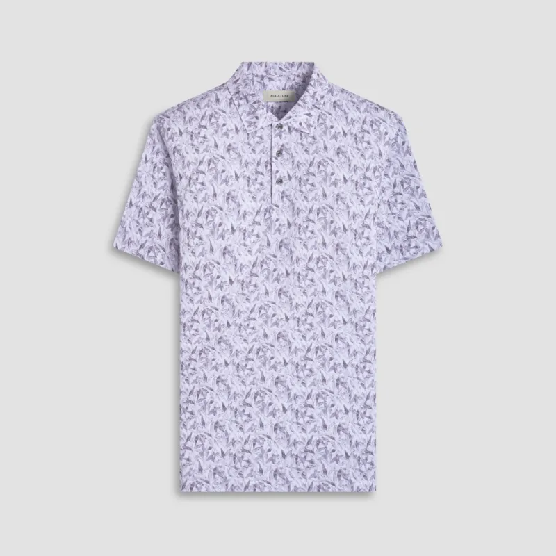 Victor Leaf Print OoohCotton Polo Shirt sold by Bugatchi