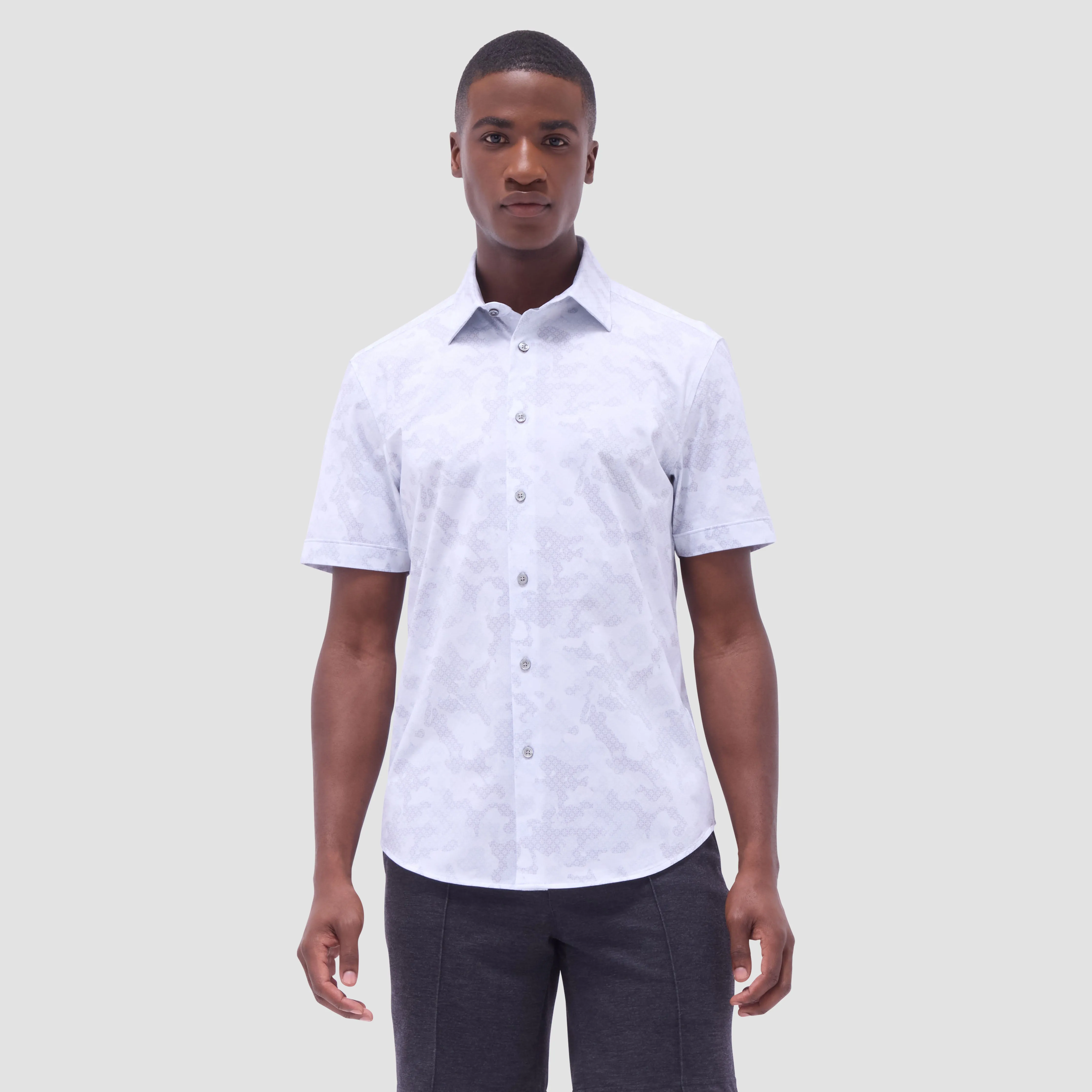 Miles Abstract OoohCotton Short-Sleeve Shirt sold by Bugatchi product image thumbnail 2
