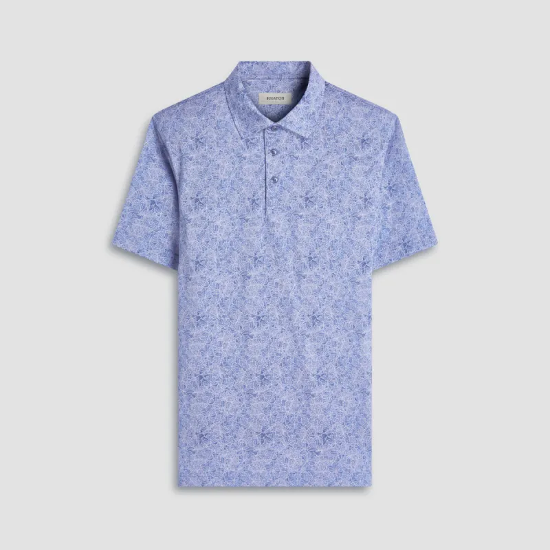 Victor Leaf Print OoohCotton Polo Shirt sold by Bugatchi