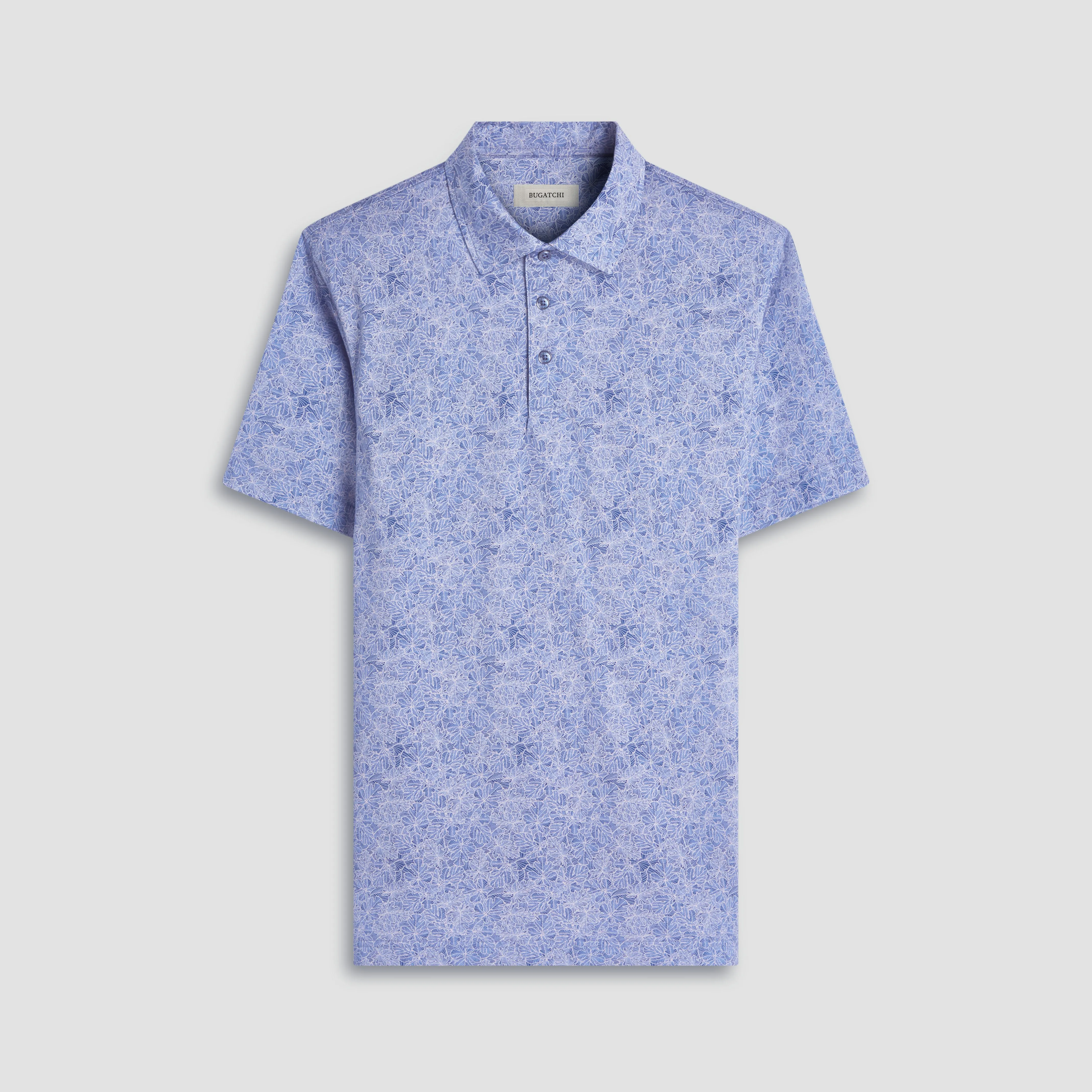 Victor Leaf Print OoohCotton Polo Shirt sold by Bugatchi
