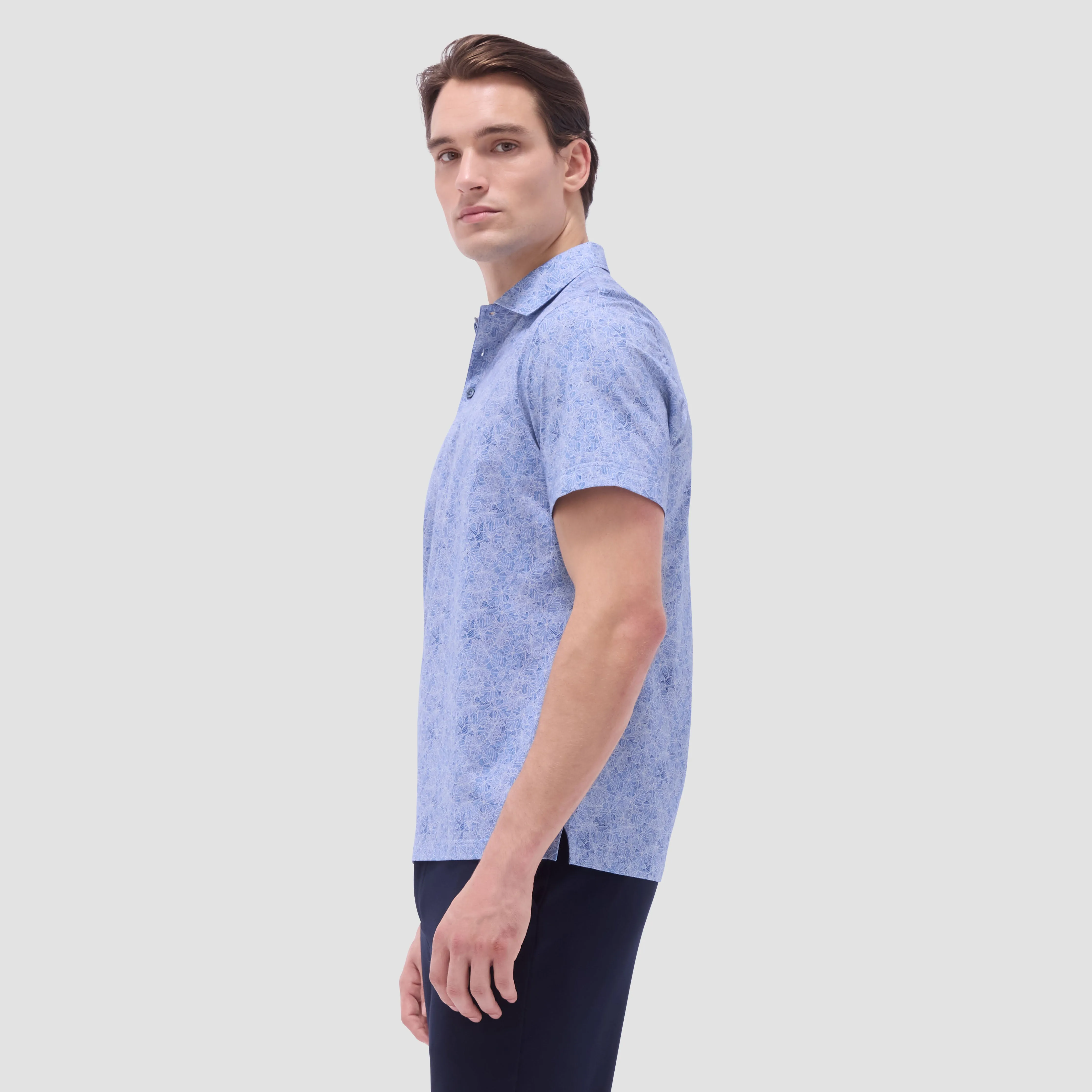 Victor Leaf Print OoohCotton Polo Shirt sold by Bugatchi product image thumbnail 3