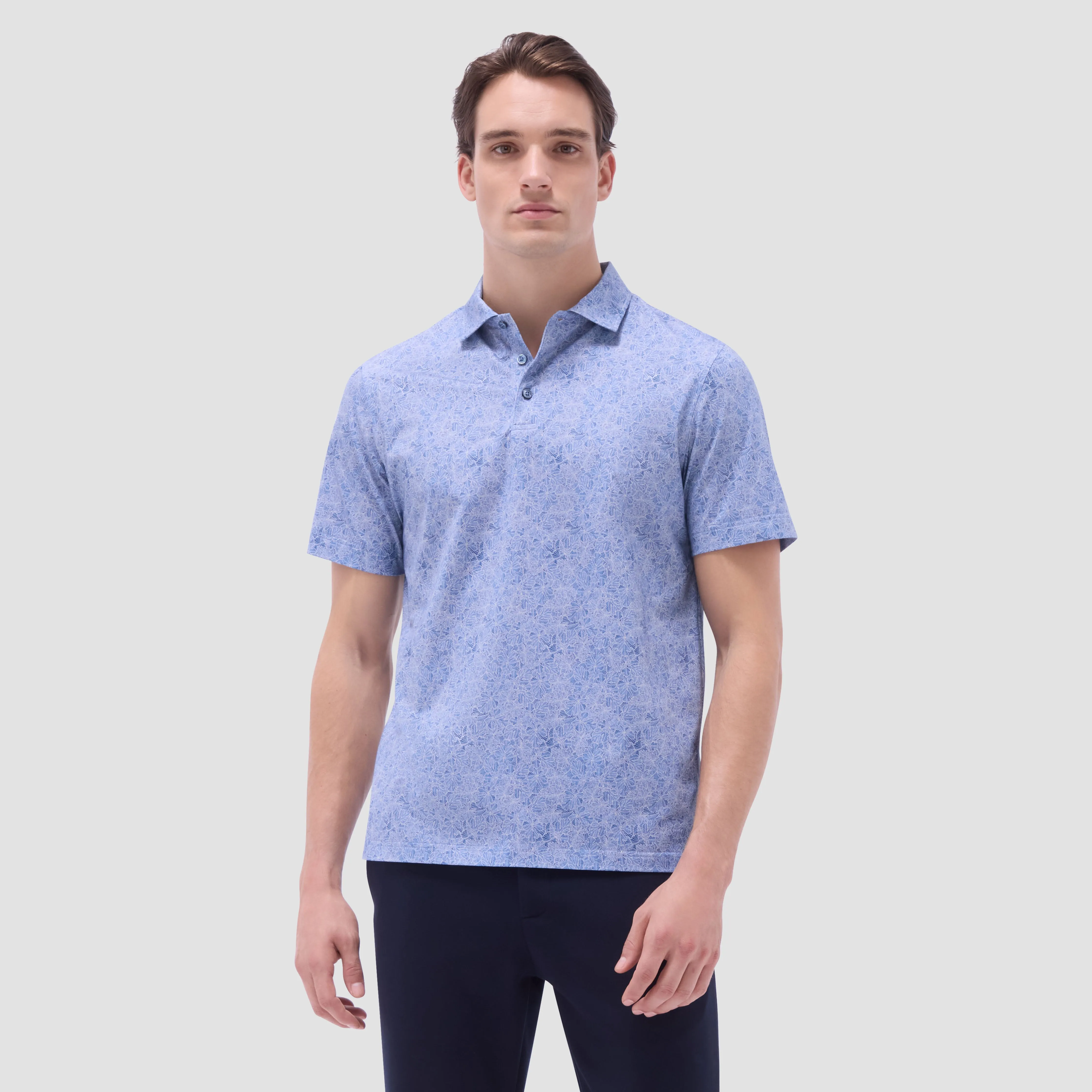 Victor Leaf Print OoohCotton Polo Shirt sold by Bugatchi product image thumbnail 2