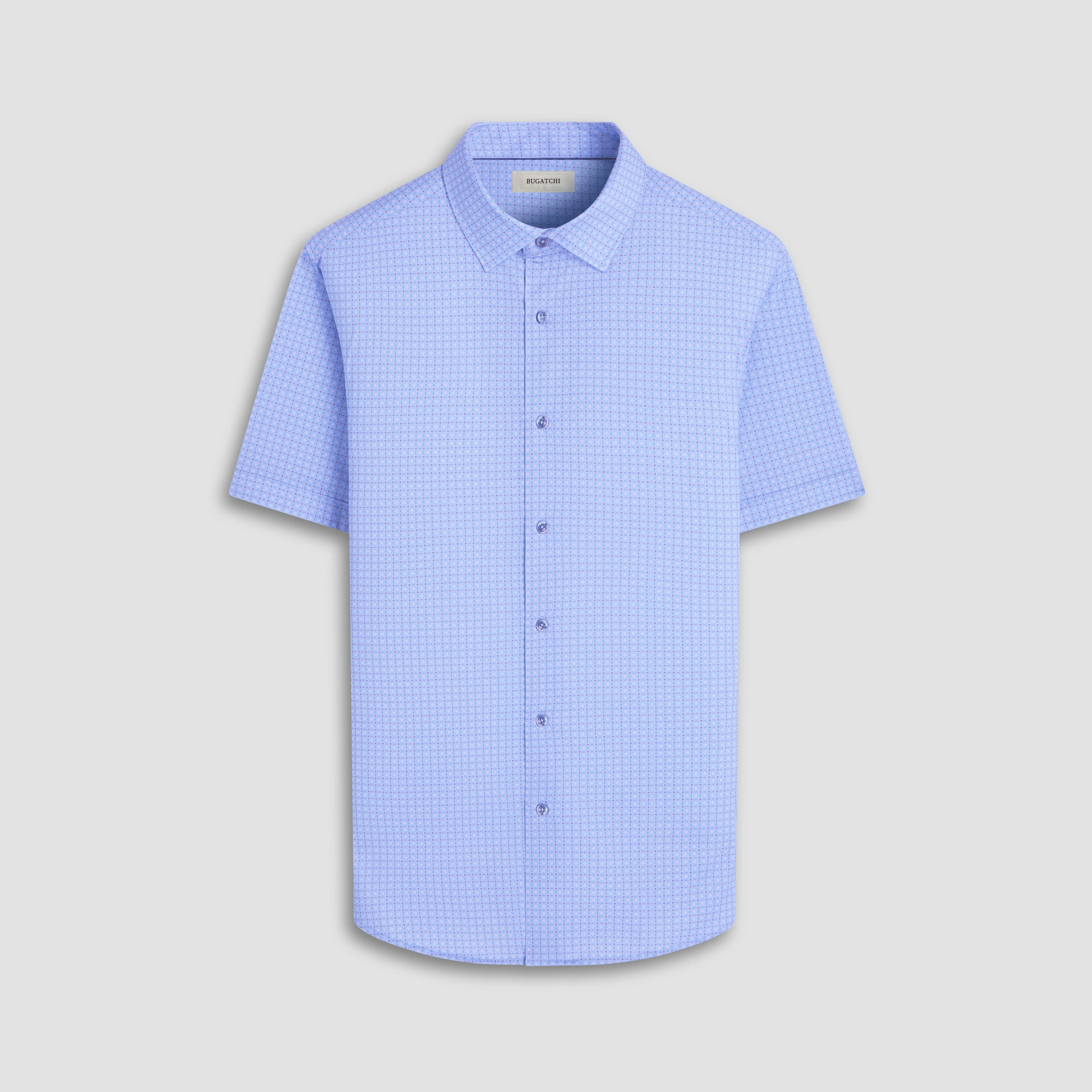 Miles Geometric OoohCotton Short-Sleeve Shirt sold by Bugatchi