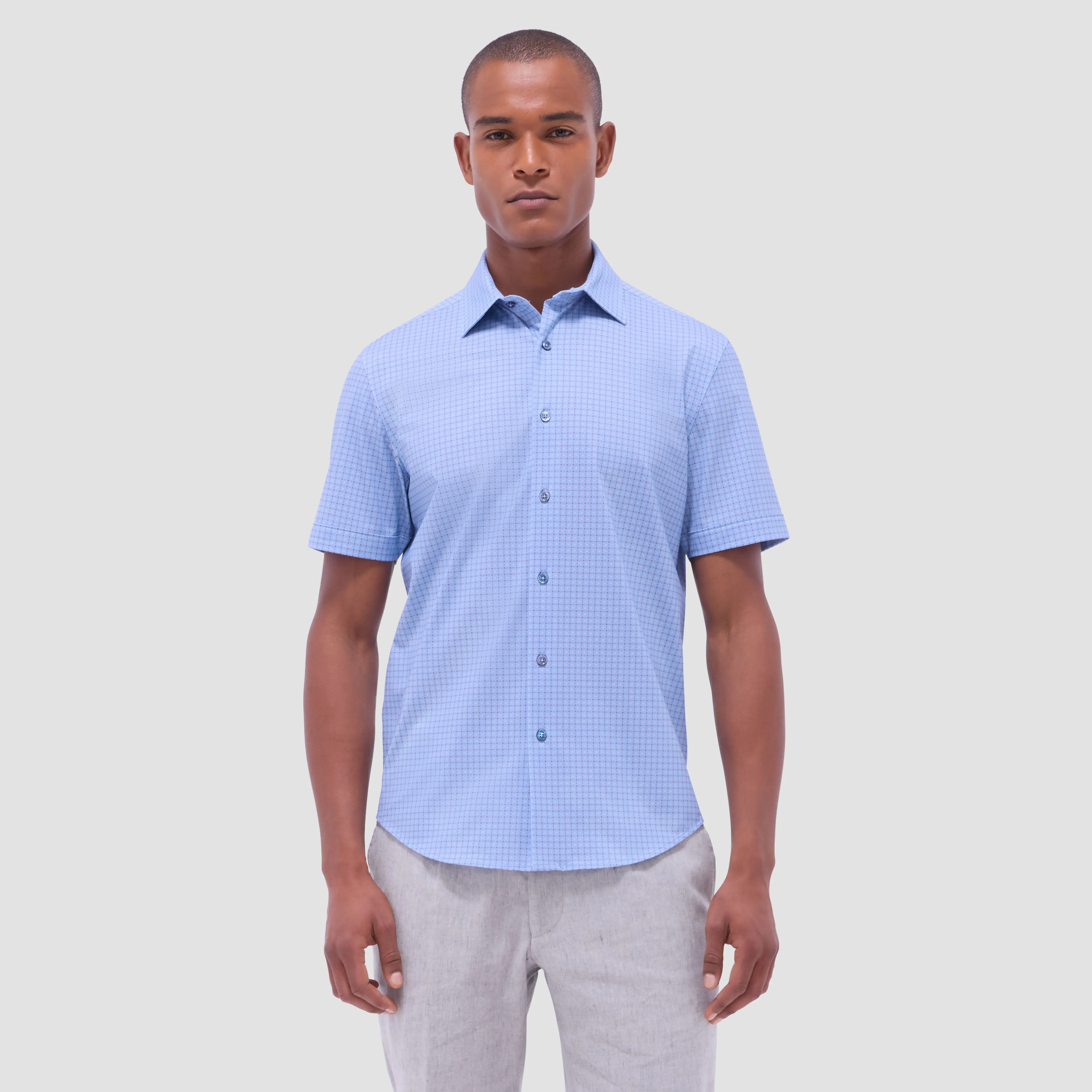 Miles Geometric OoohCotton Short-Sleeve Shirt sold by Bugatchi product image thumbnail 2