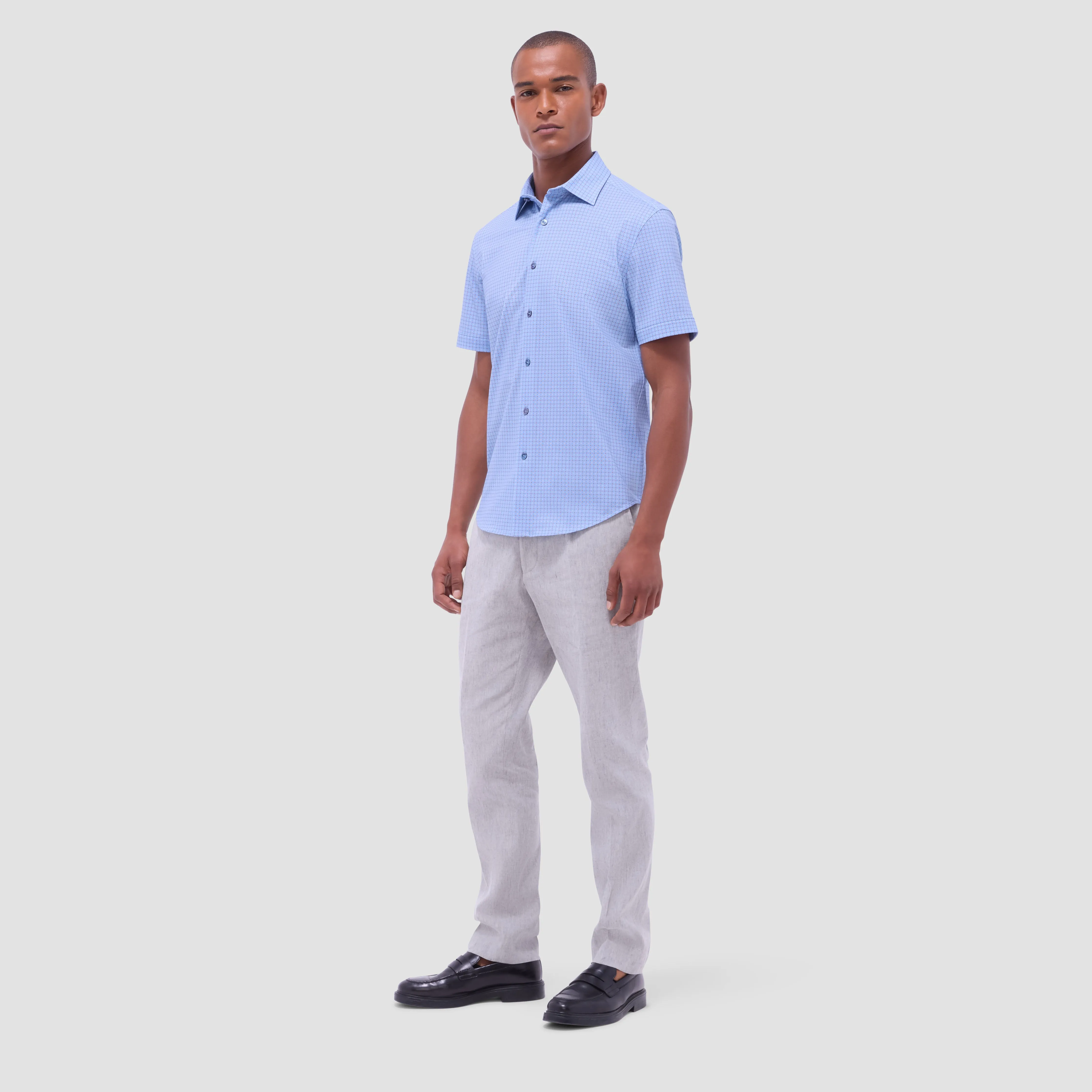 Miles Geometric OoohCotton Short-Sleeve Shirt sold by Bugatchi product image thumbnail 5