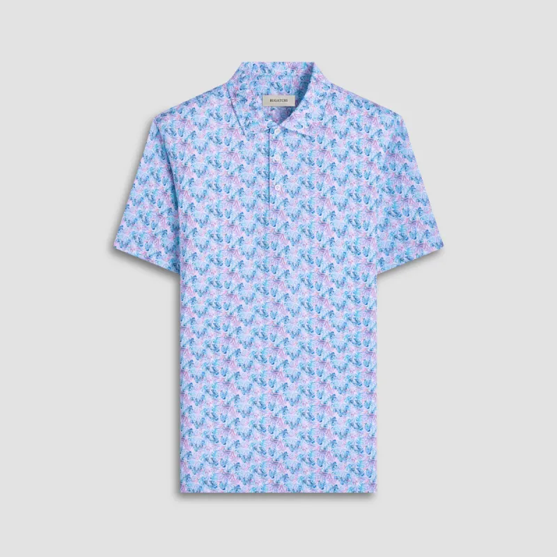Victor Leaf Print OoohCotton Polo Shirt sold by Bugatchi