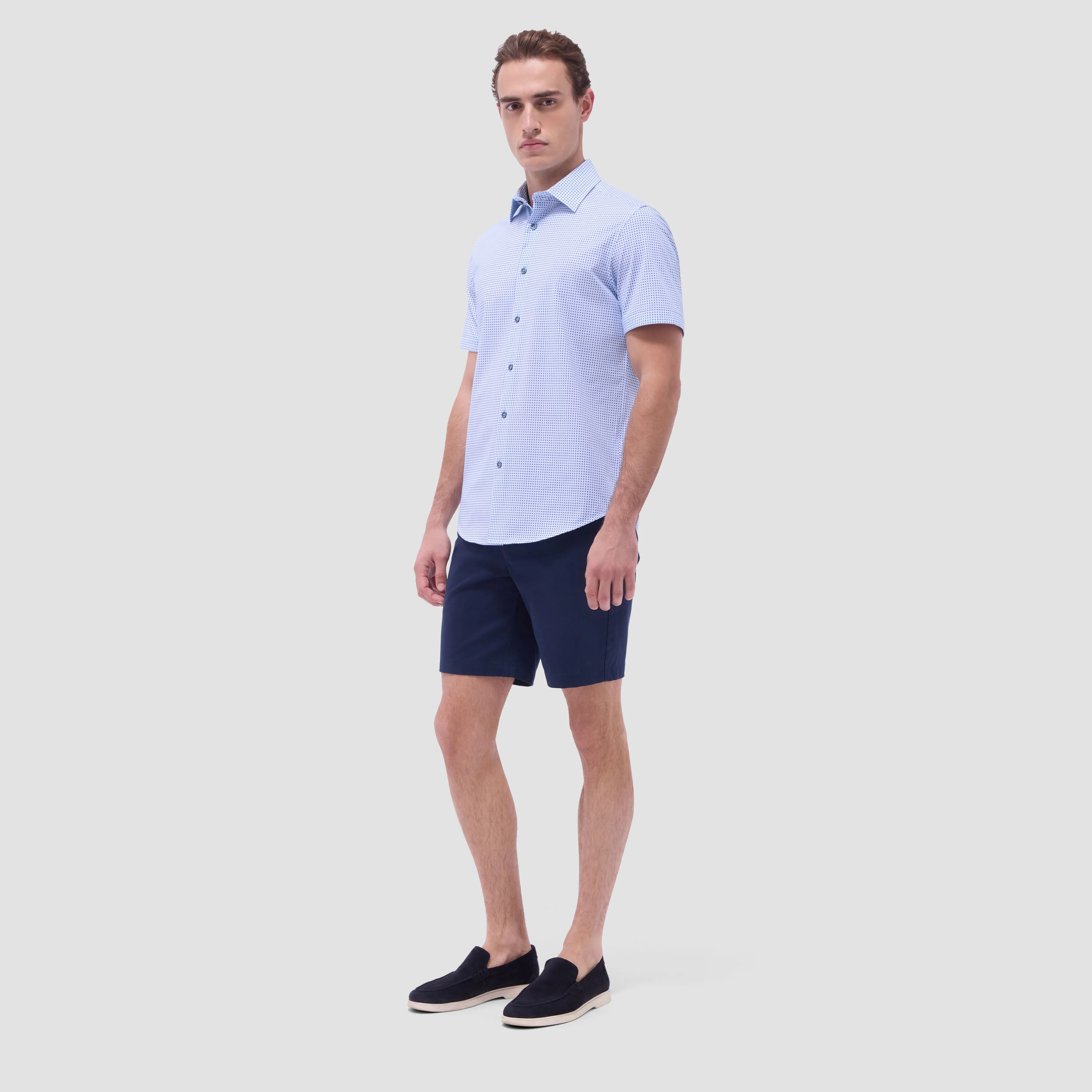 Miles Geometric OoohCotton Short-Sleeve Shirt sold by Bugatchi product image thumbnail 5