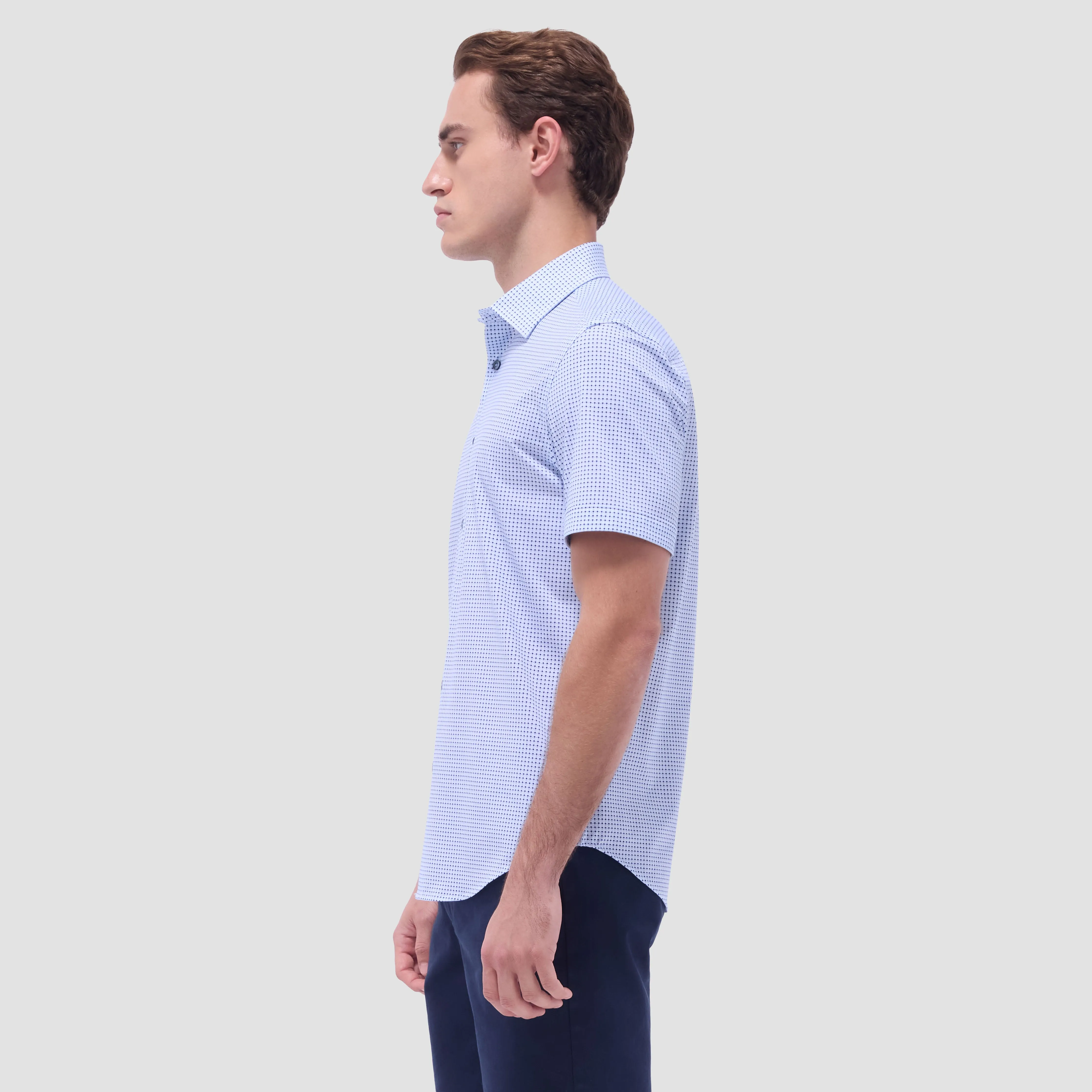Miles Geometric OoohCotton Short-Sleeve Shirt sold by Bugatchi product image thumbnail 3