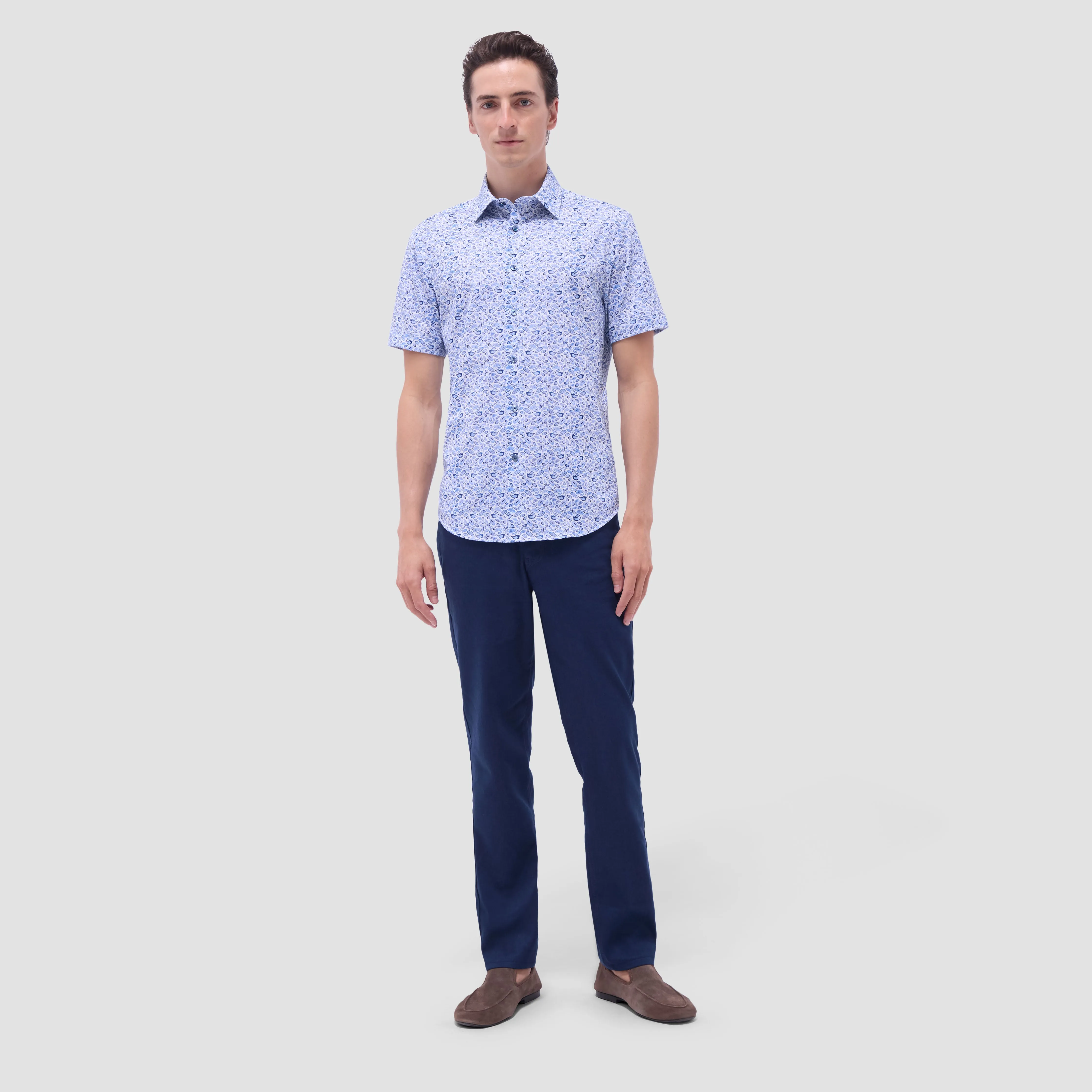 Miles Paisley OoohCotton Short-Sleeve Shirt sold by Bugatchi product image thumbnail 5