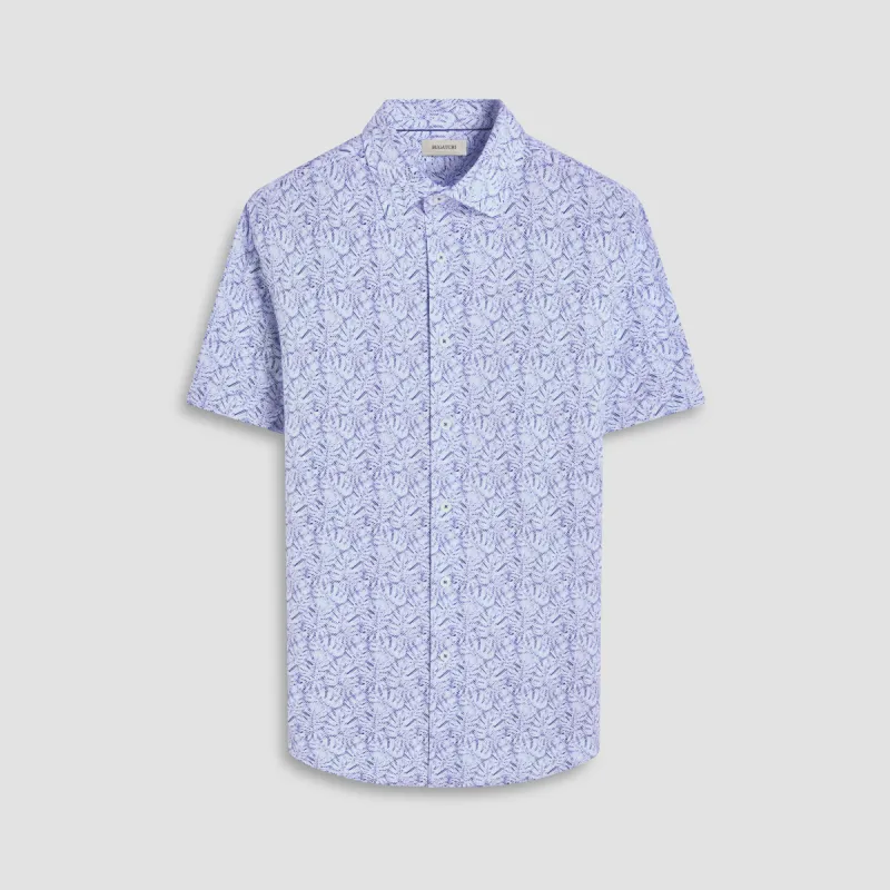 Miles Leaf Print OoohCotton Short-Sleeve Shirt sold by Bugatchi