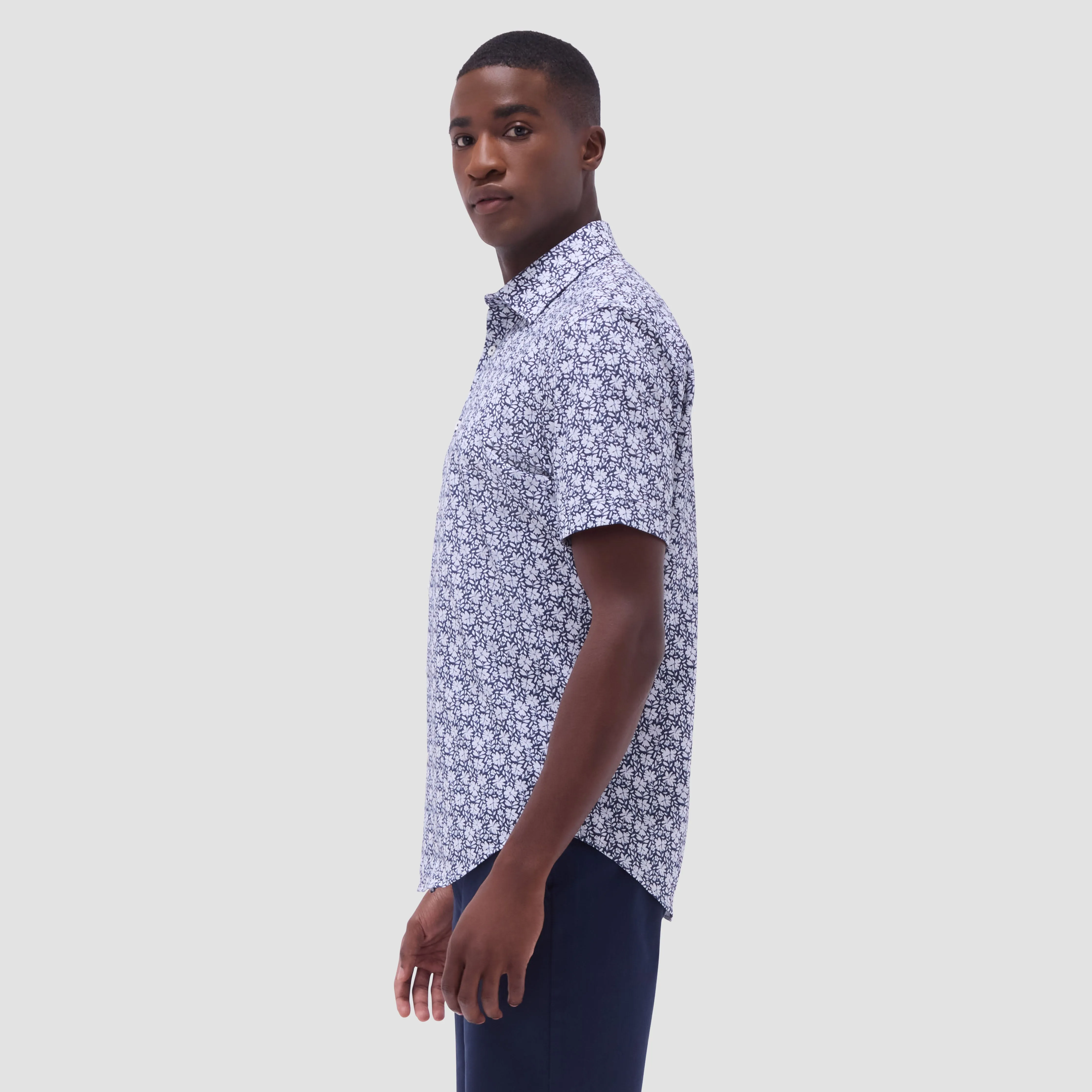 Miles Floral OoohCotton Short-Sleeve Shirt sold by Bugatchi product image thumbnail 3