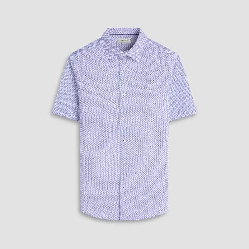 Miles Bird Print OoohCotton Short-Sleeve Shirt sold by Bugatchi