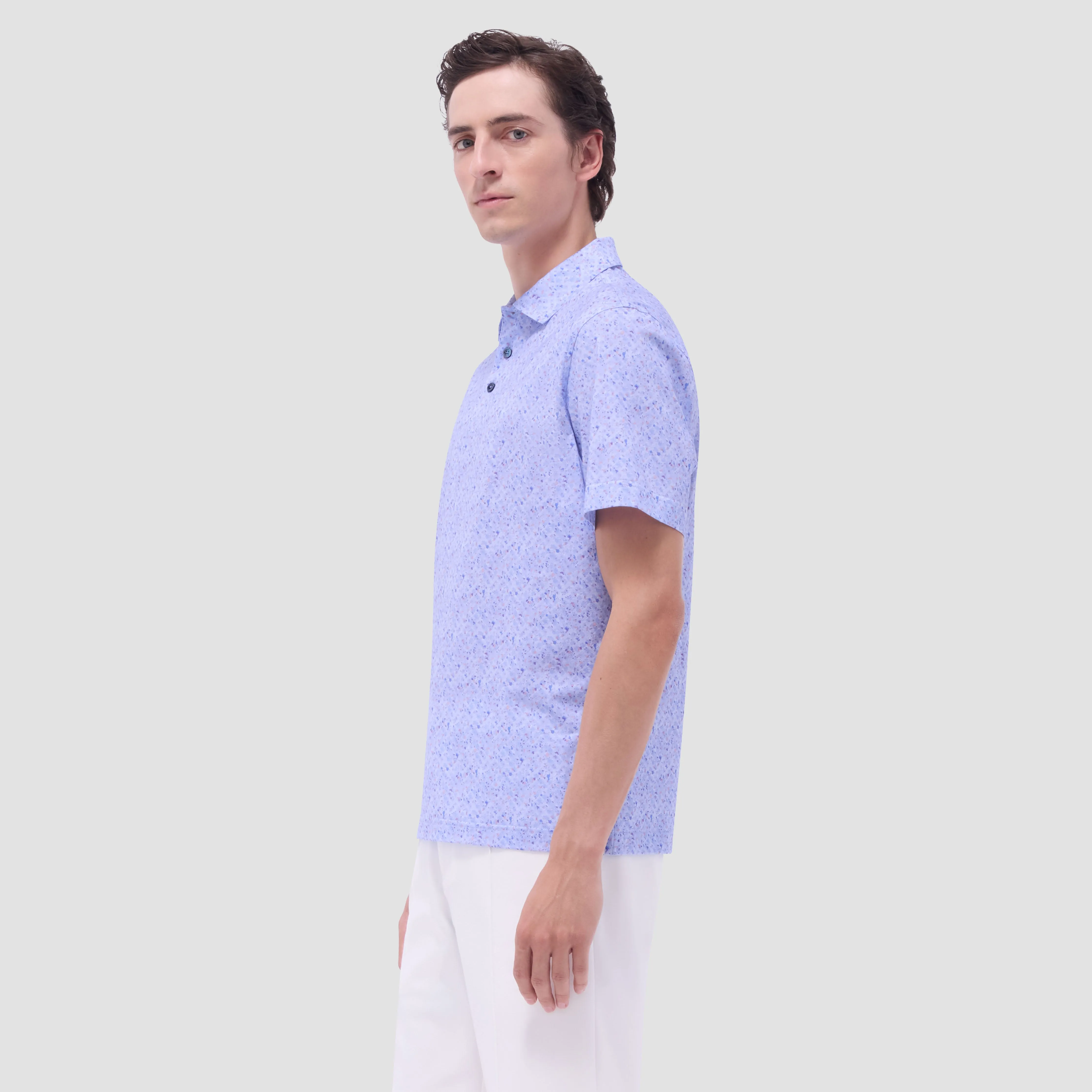 Victor Splatter Print OoohCotton Polo Shirt sold by Bugatchi product image thumbnail 3
