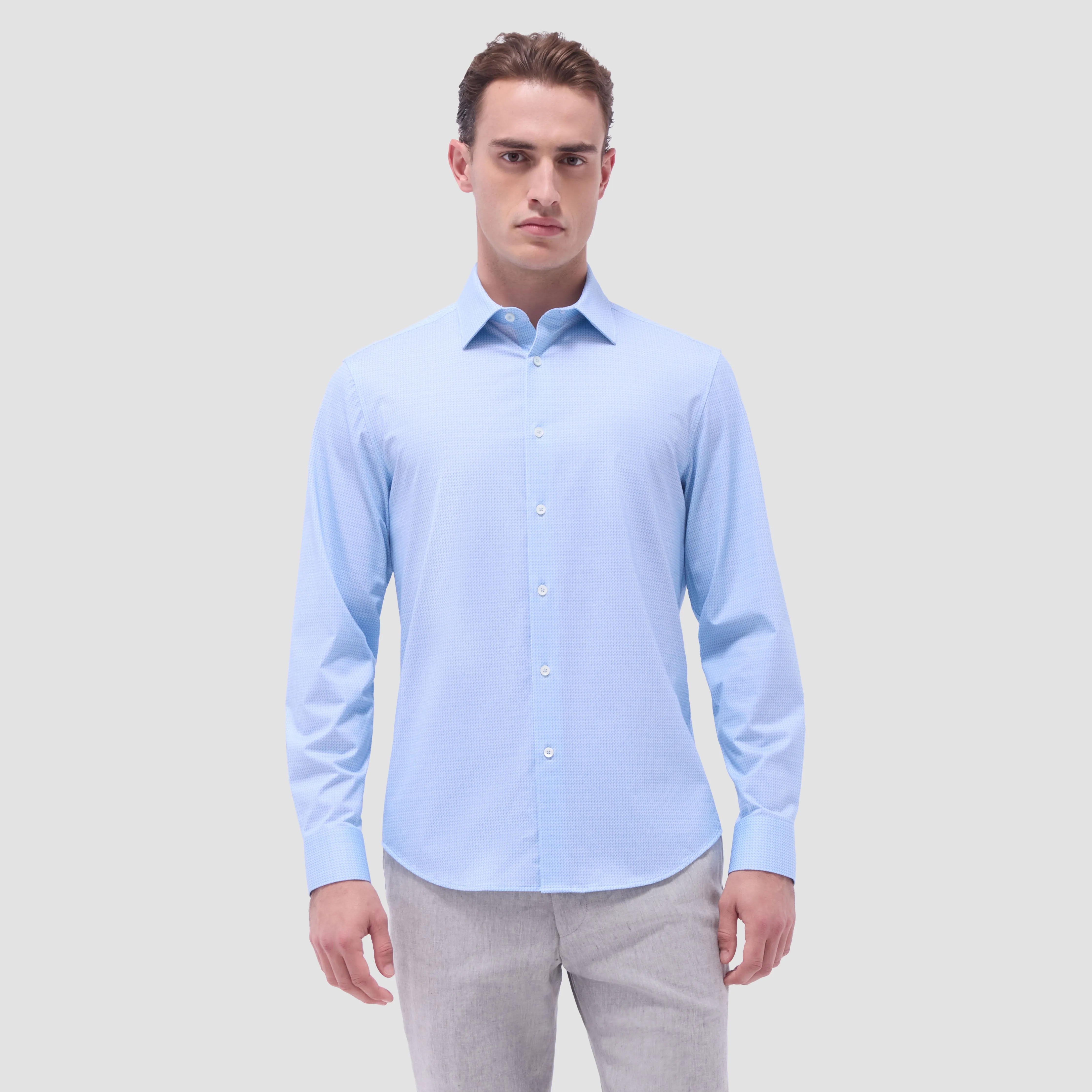 James Mini Check OoohCotton Shirt sold by Bugatchi product image thumbnail 2