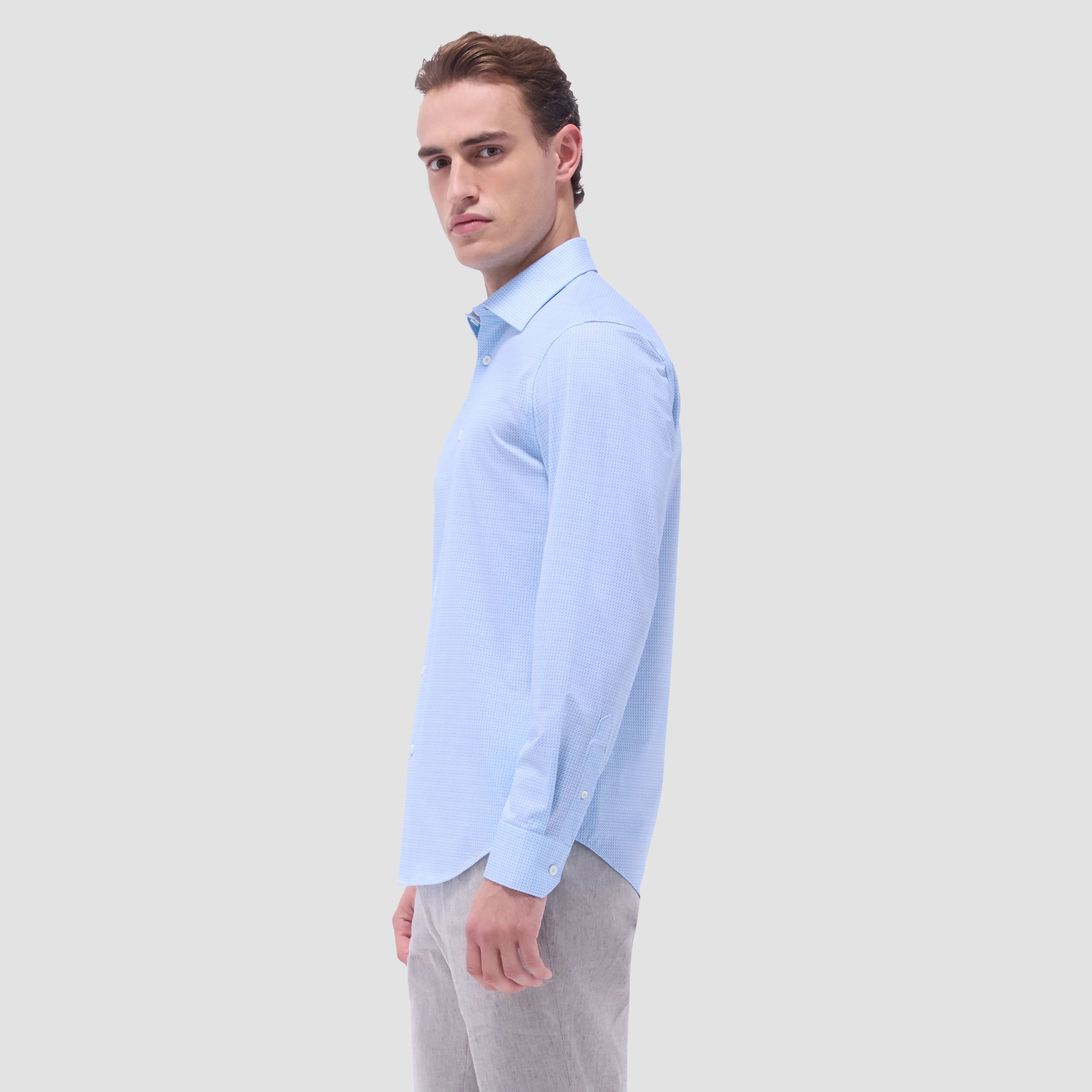 James Mini Check OoohCotton Shirt sold by Bugatchi product image thumbnail 3