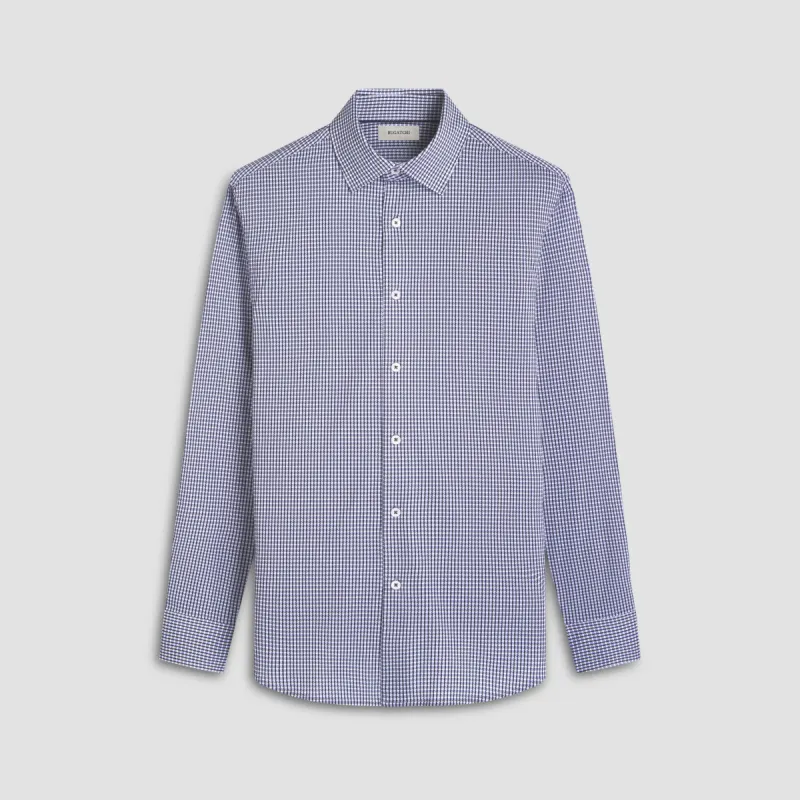 James Mini Check OoohCotton Shirt sold by Bugatchi