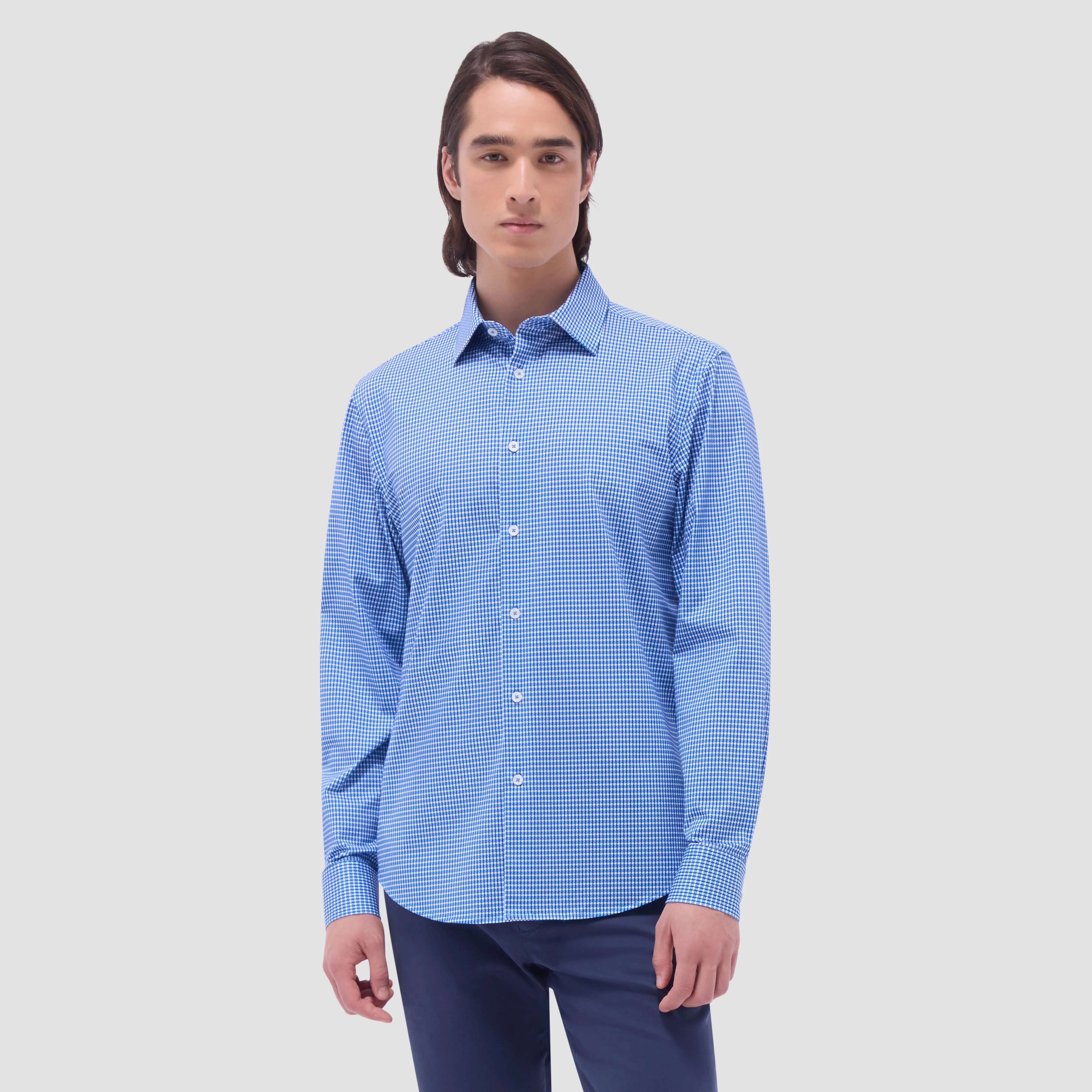 James Mini Check OoohCotton Shirt sold by Bugatchi product image thumbnail 2