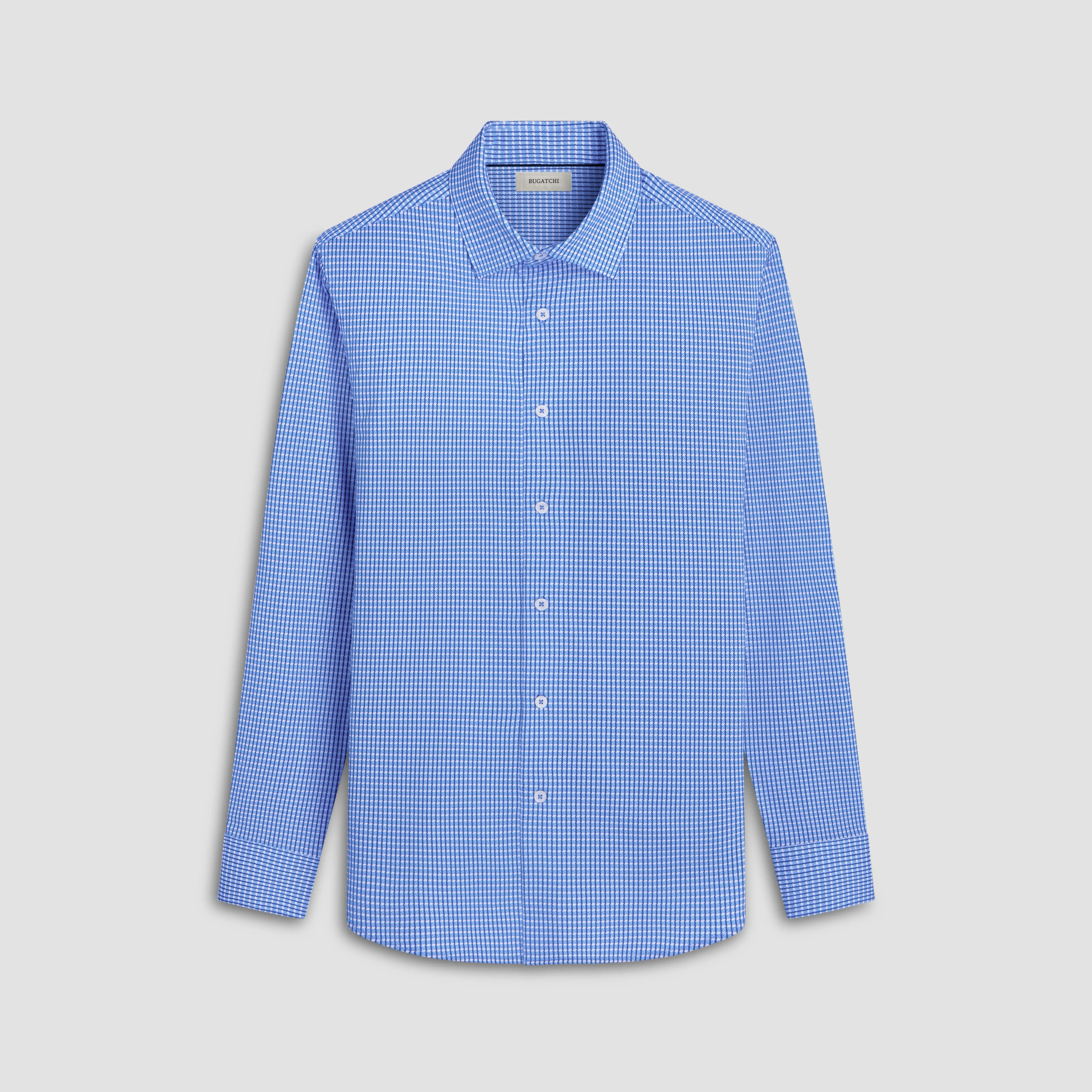 James Mini Check OoohCotton Shirt sold by Bugatchi