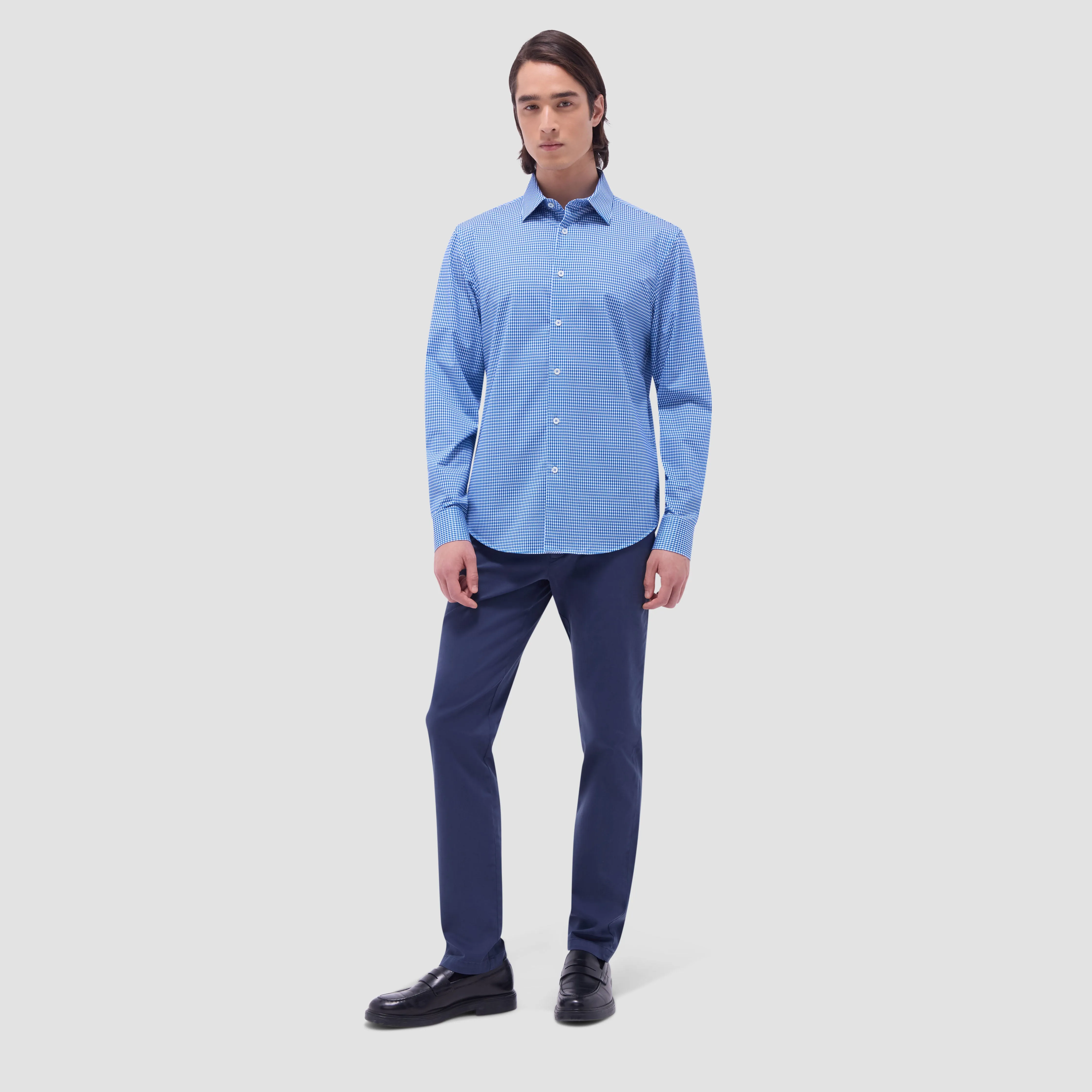James Mini Check OoohCotton Shirt sold by Bugatchi product image thumbnail 5