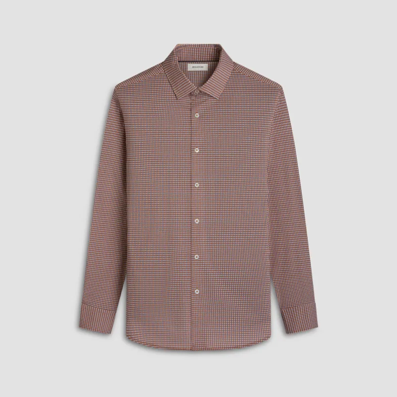 James Mini Check OoohCotton Shirt sold by Bugatchi