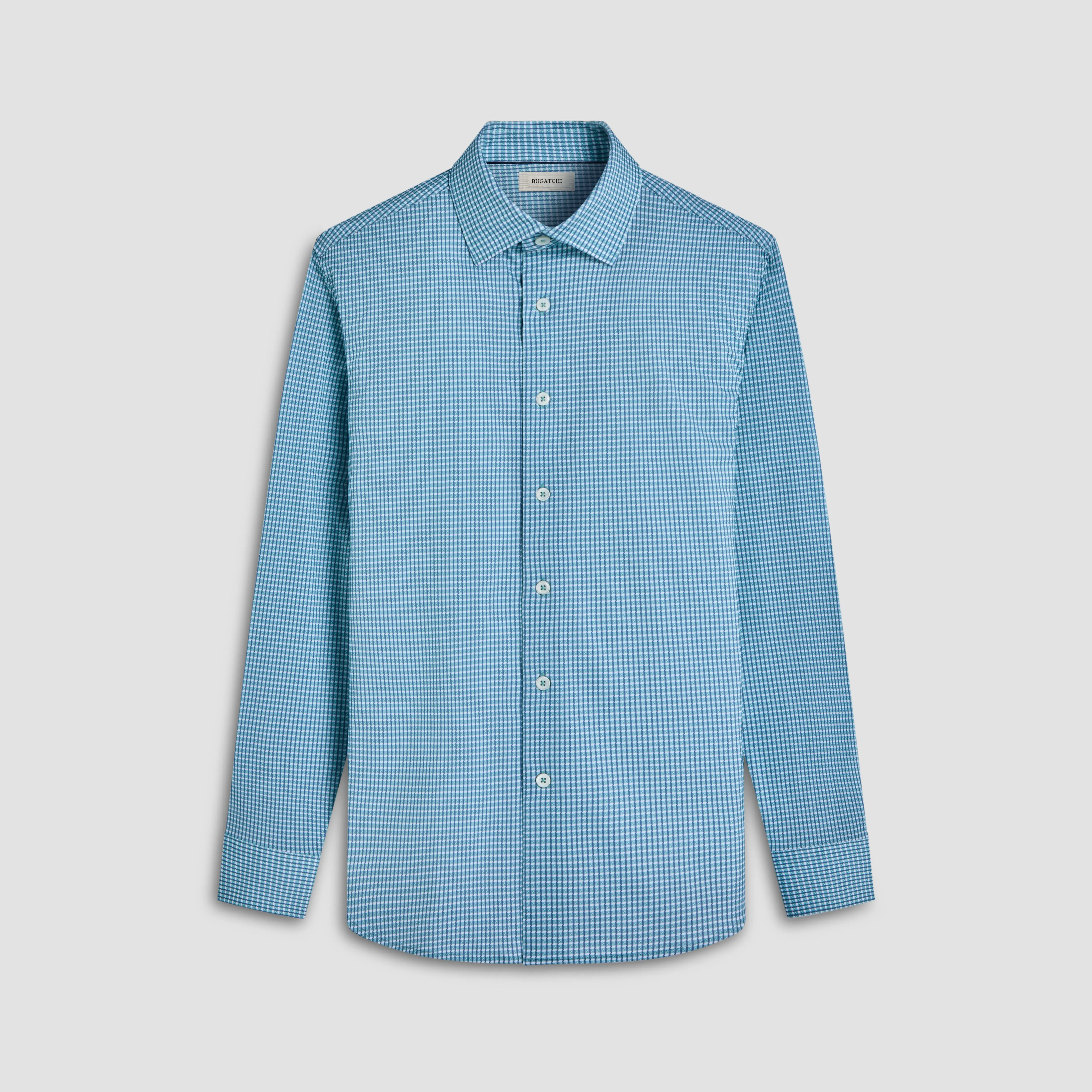 James Mini Check OoohCotton Shirt sold by Bugatchi