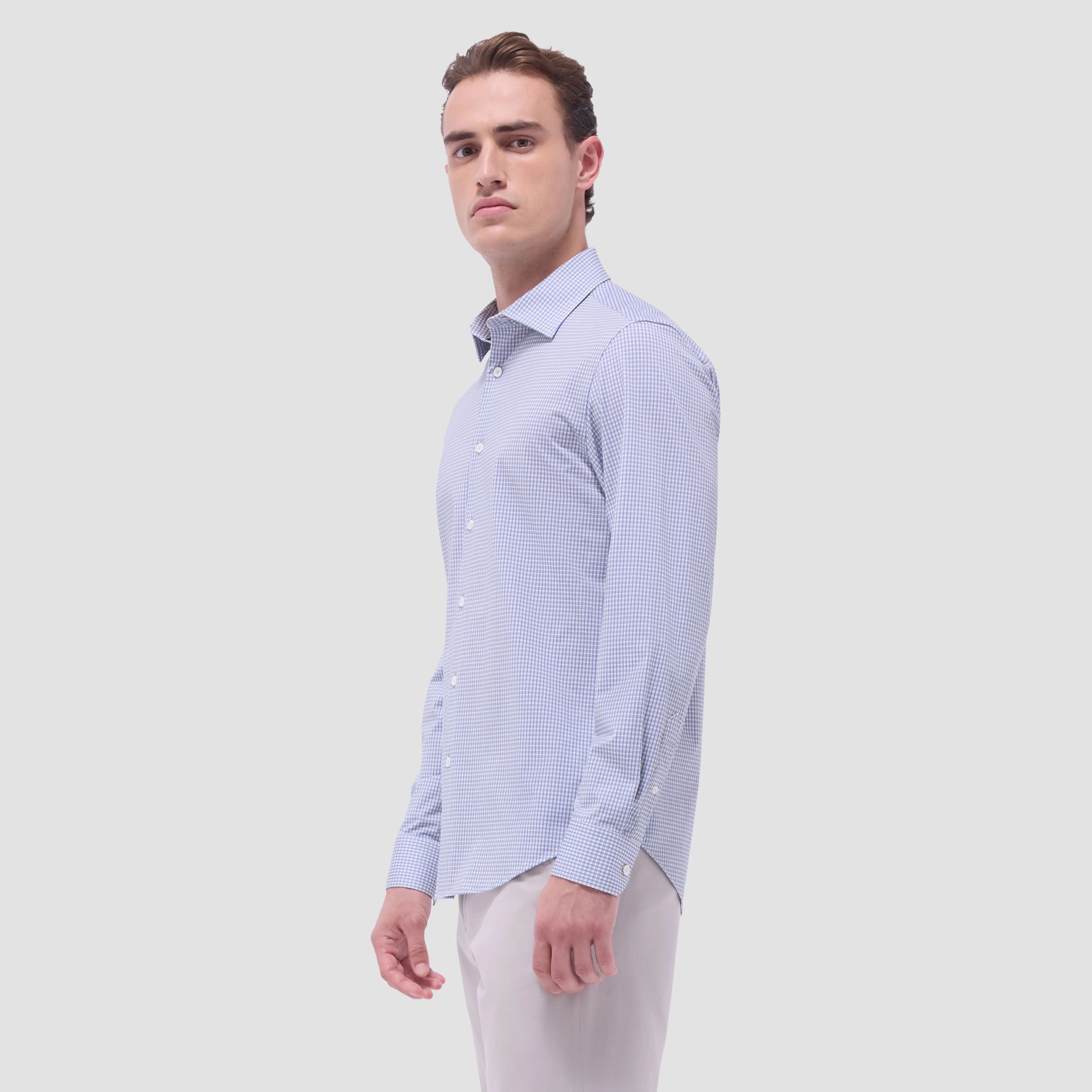 James Mini Check OoohCotton Shirt sold by Bugatchi product image thumbnail 3