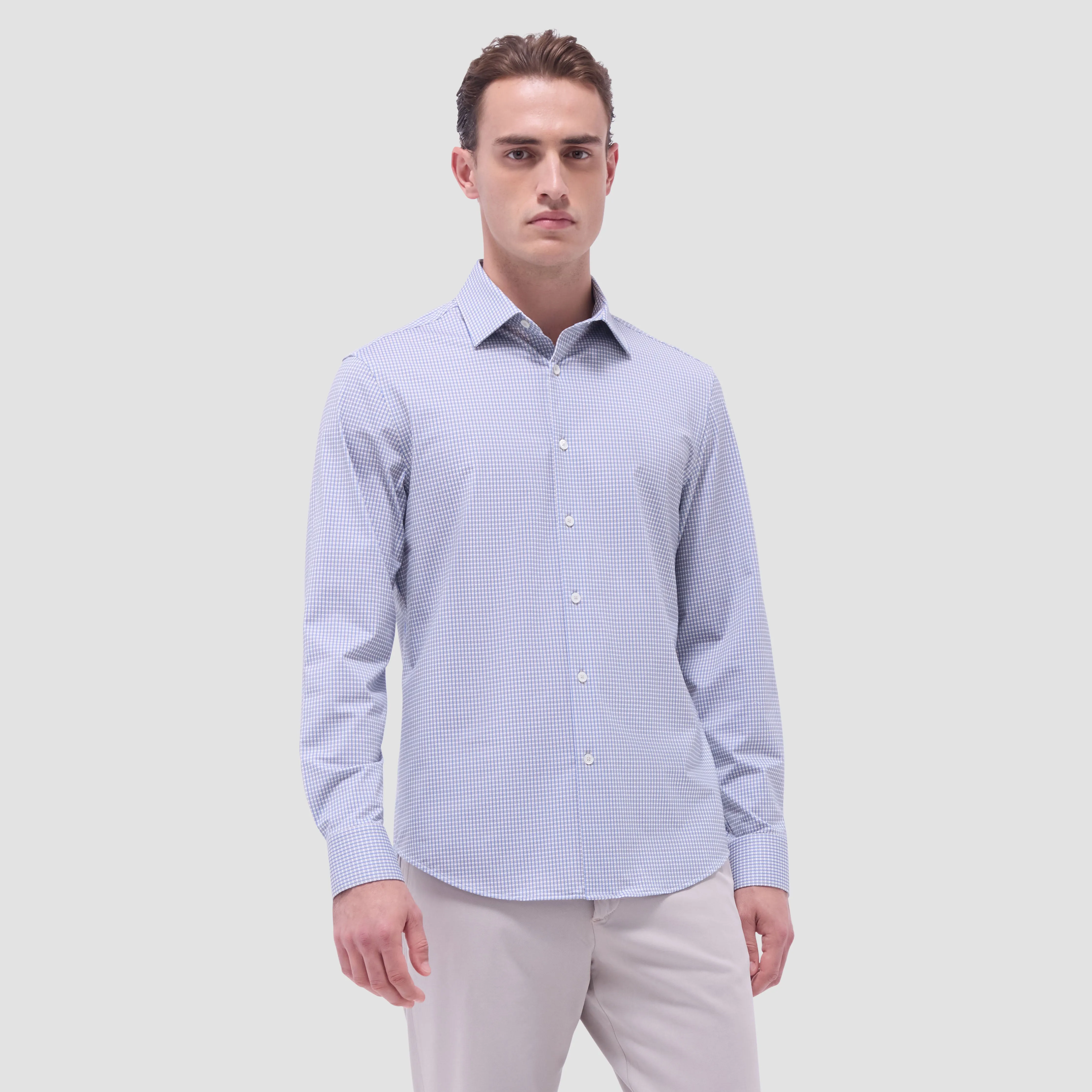 James Mini Check OoohCotton Shirt sold by Bugatchi product image thumbnail 2
