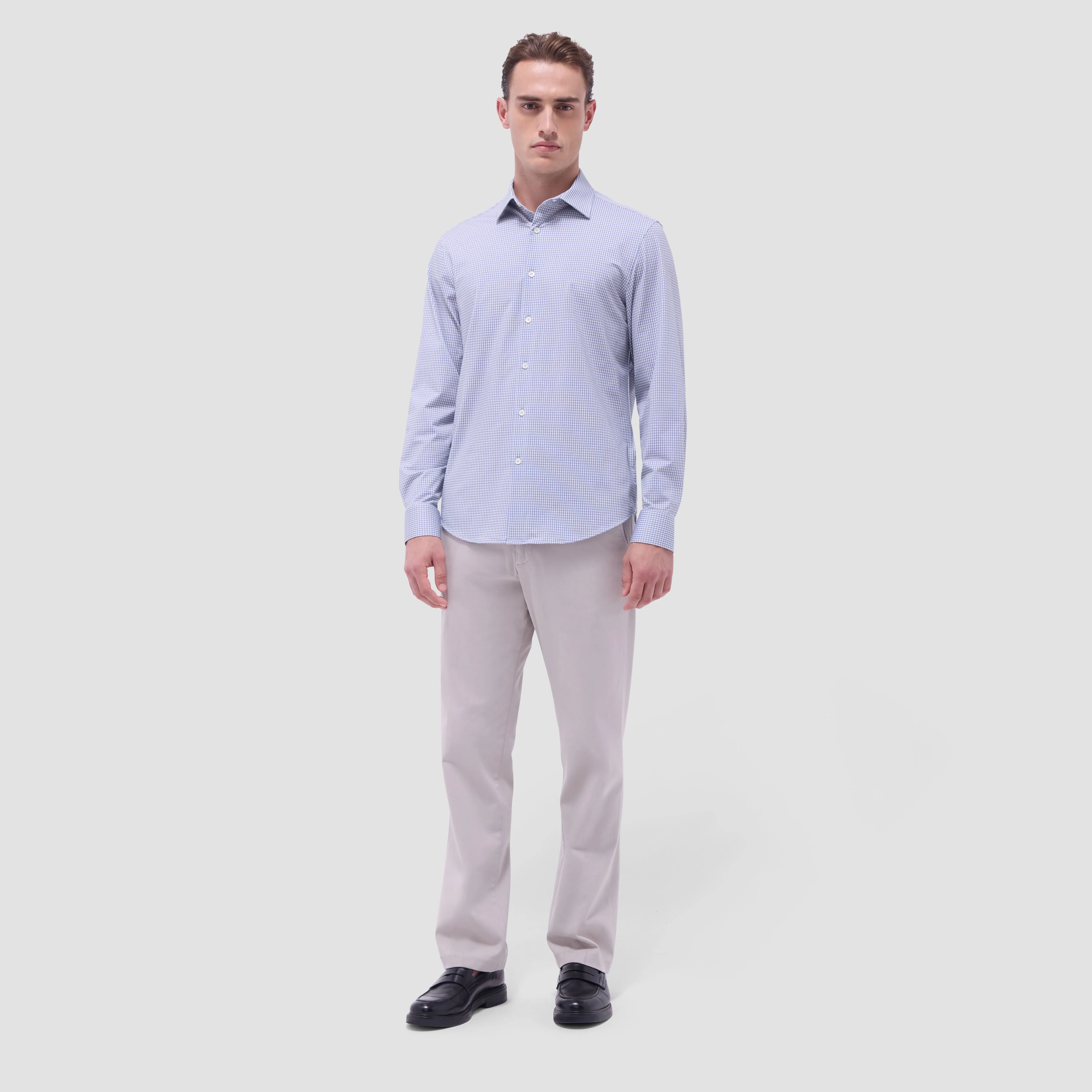 James Mini Check OoohCotton Shirt sold by Bugatchi product image thumbnail 5