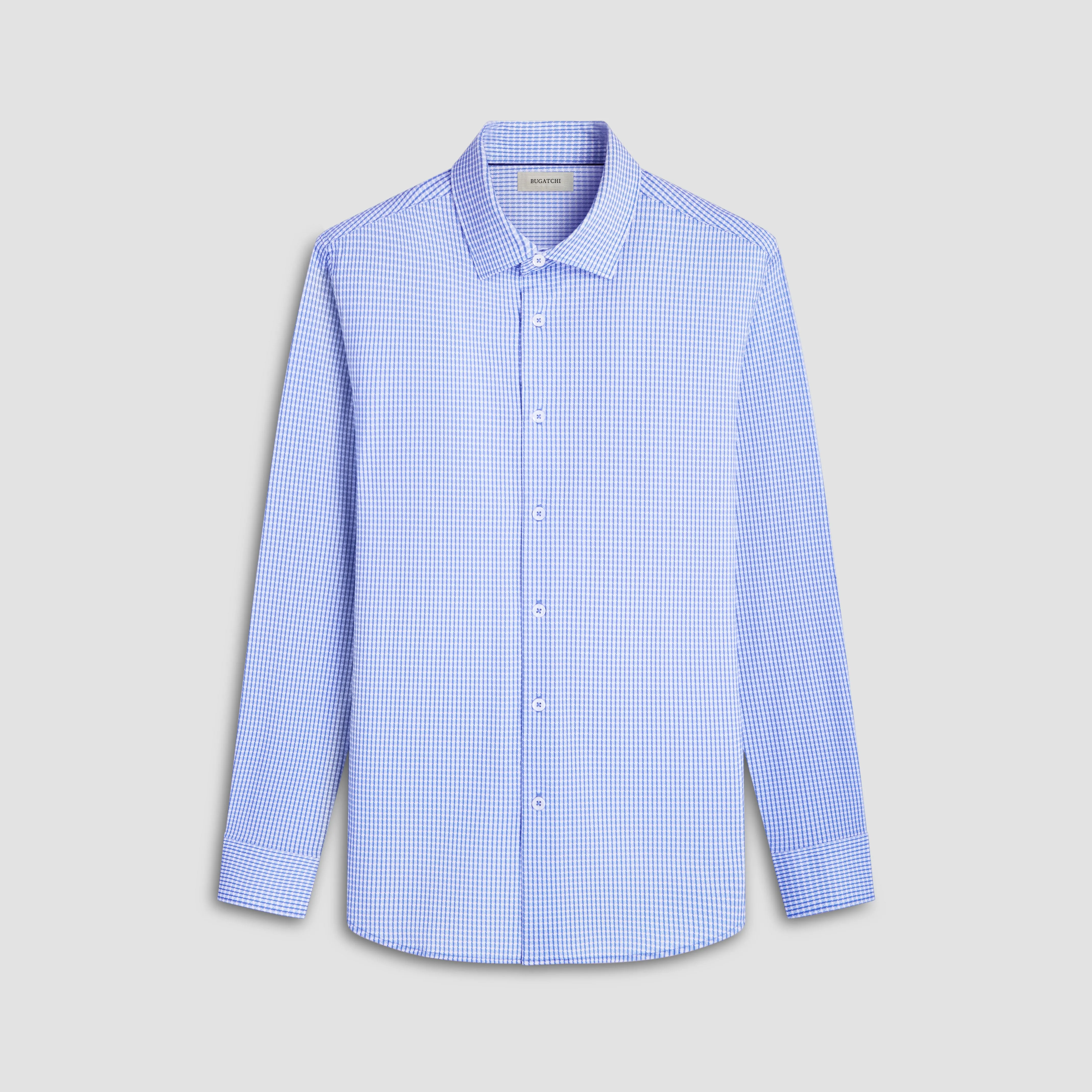 James Mini Check OoohCotton Shirt sold by Bugatchi