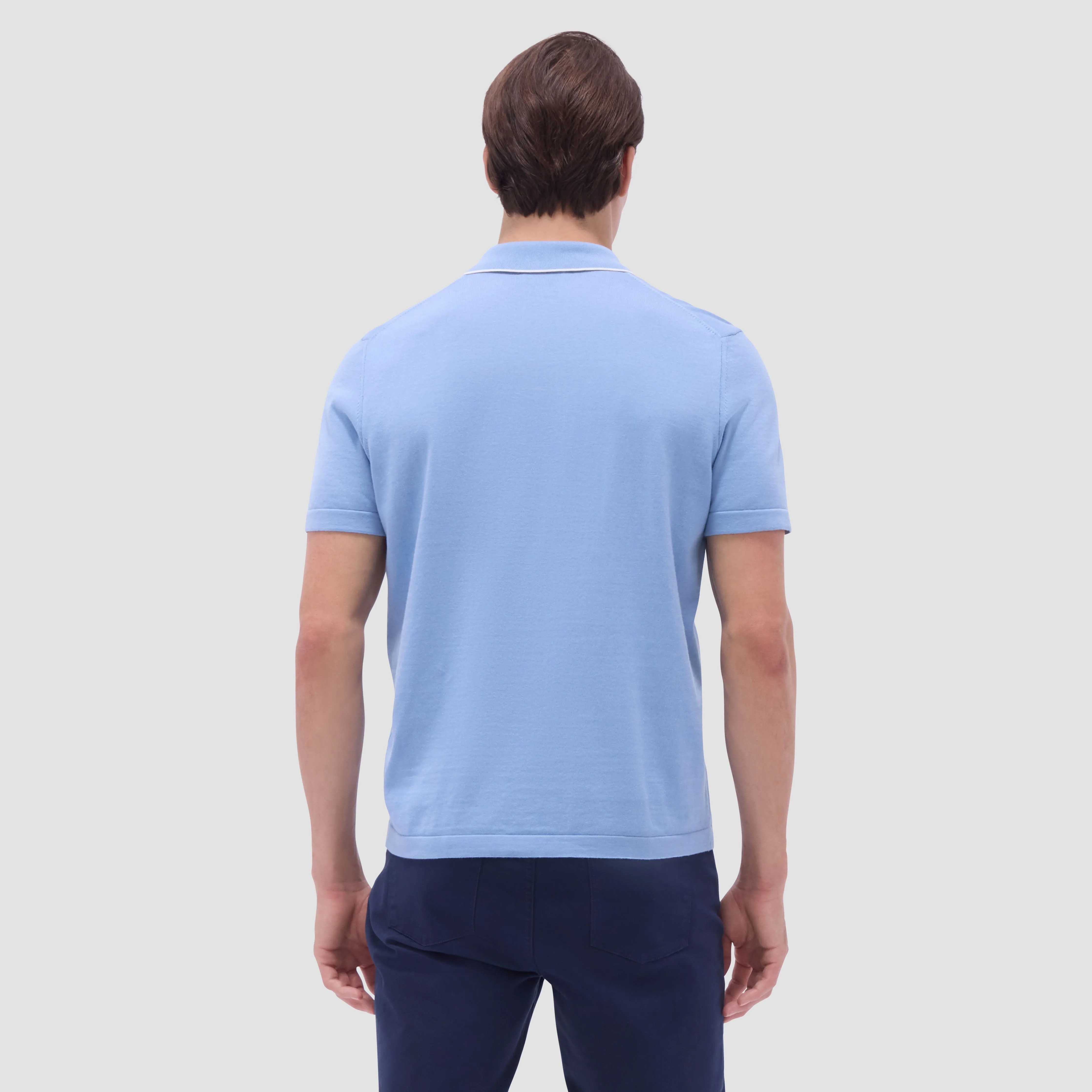 Jersey Knit Short Sleeve Johnny Sweater sold by Bugatchi product image thumbnail 4