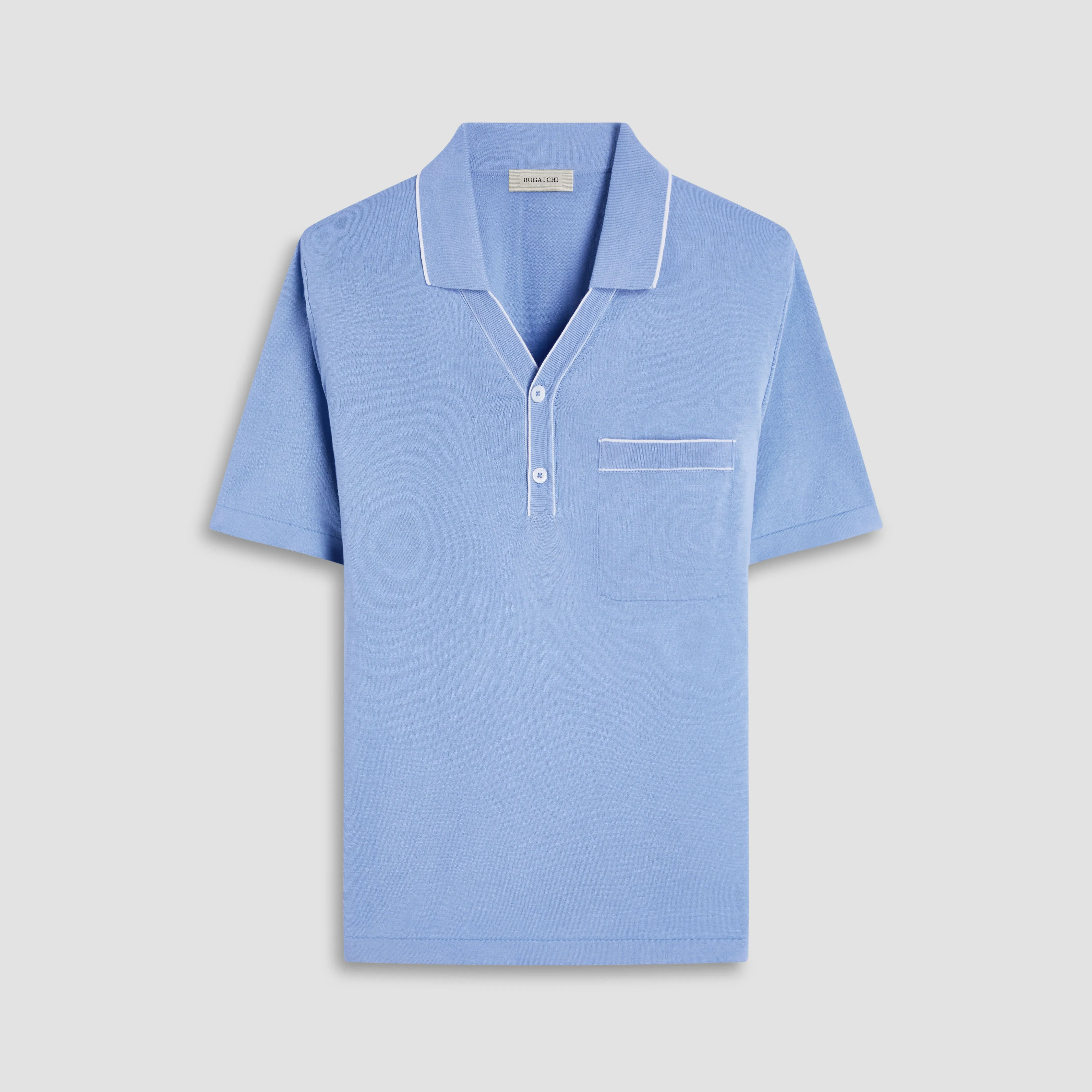 Jersey Knit Short Sleeve Johnny Sweater sold by Bugatchi