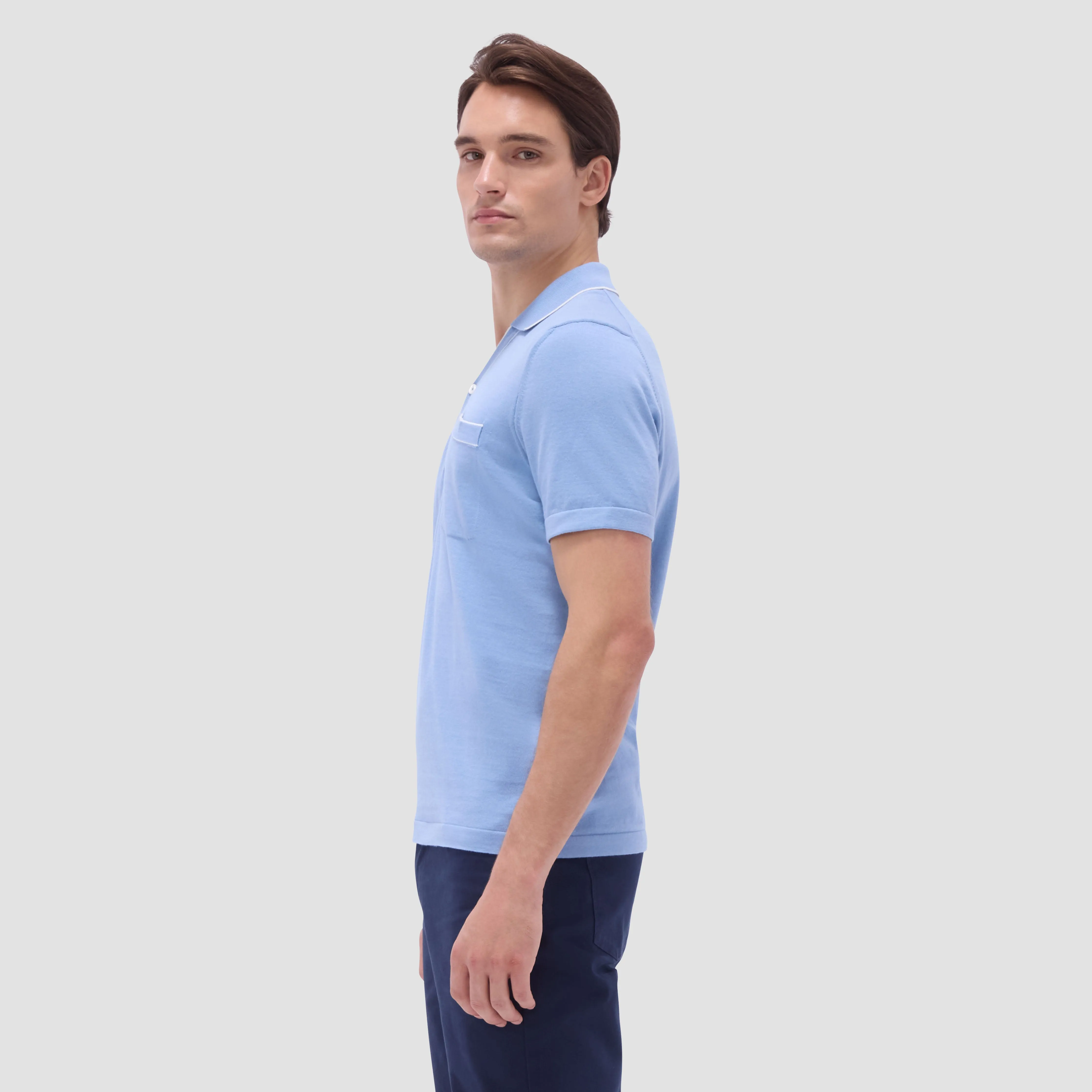 Jersey Knit Short Sleeve Johnny Sweater sold by Bugatchi product image thumbnail 3