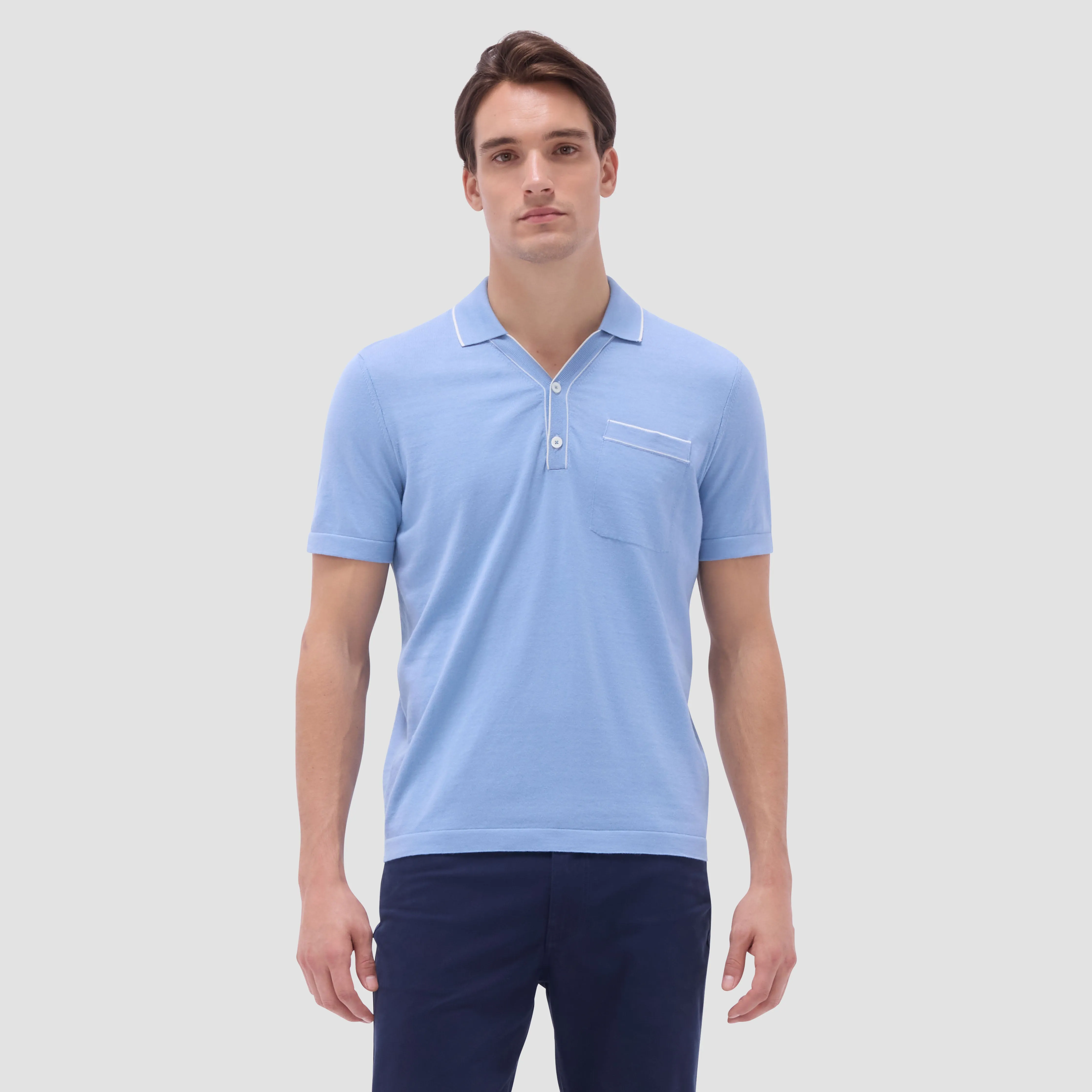 Jersey Knit Short Sleeve Johnny Sweater sold by Bugatchi product image thumbnail 2