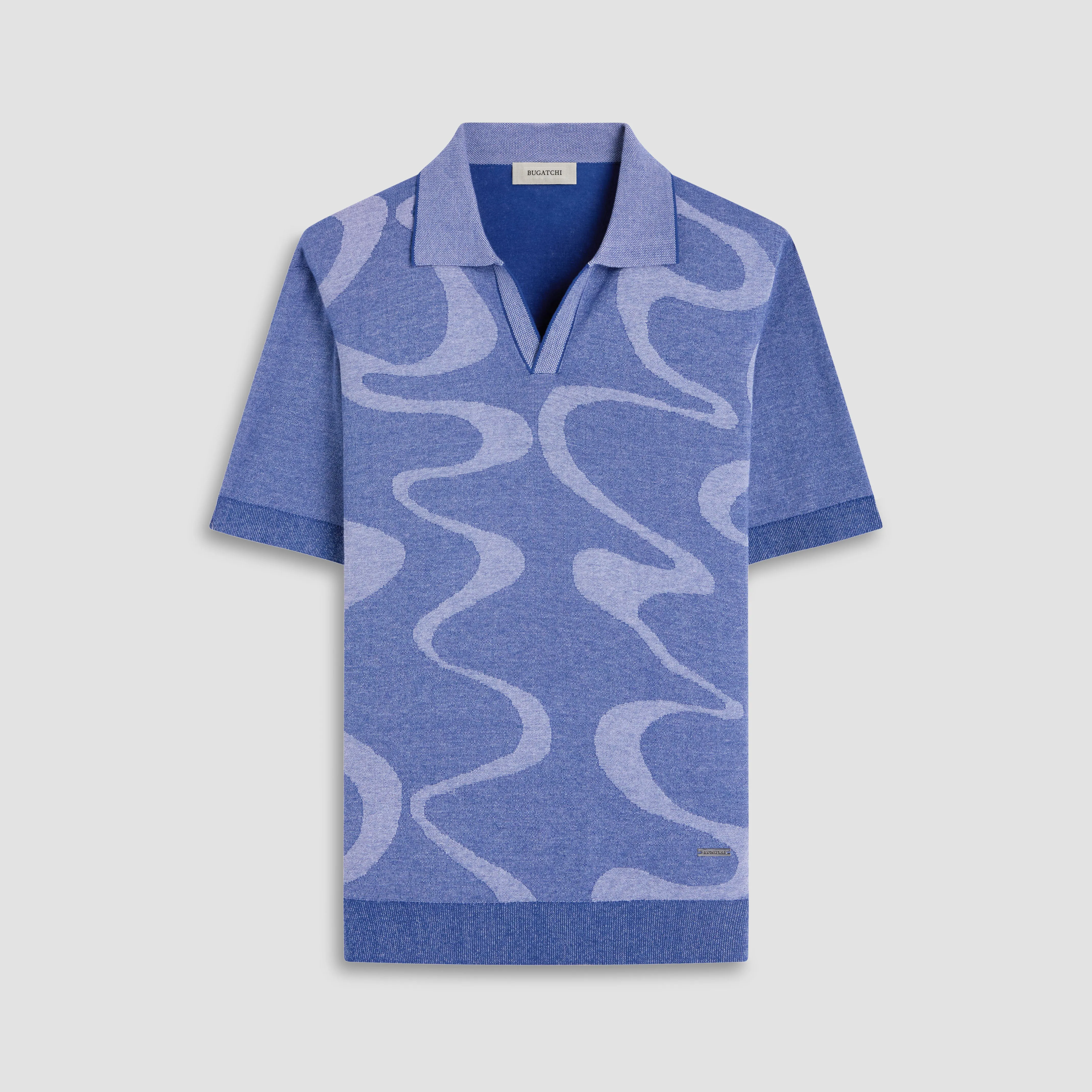 Abstract Knit Short Sleeve Johnny Sweater sold by Bugatchi product image thumbnail 2