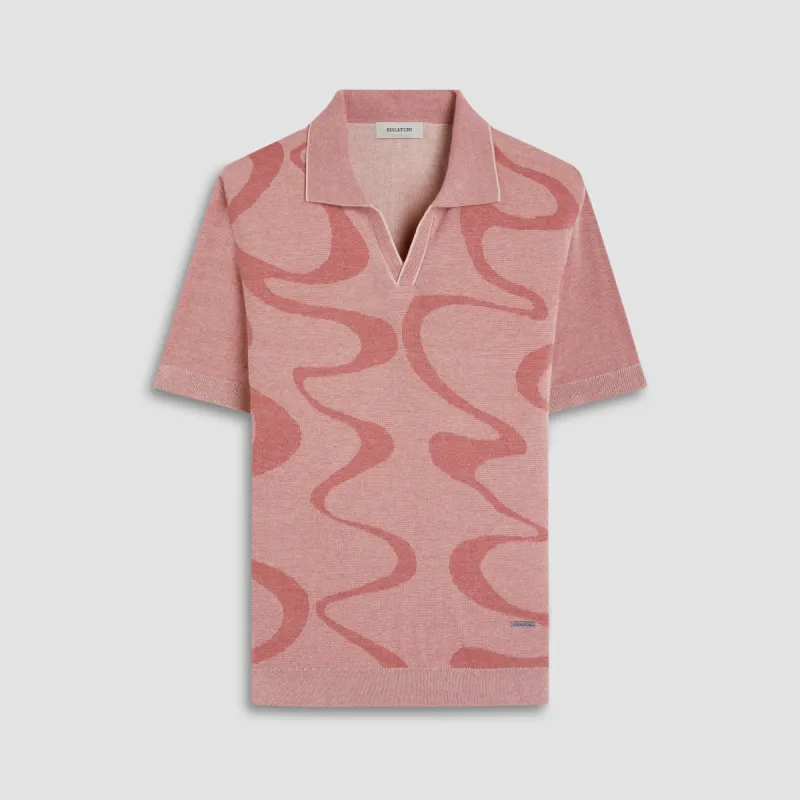 Abstract Knit Short Sleeve Johnny Sweater sold by Bugatchi