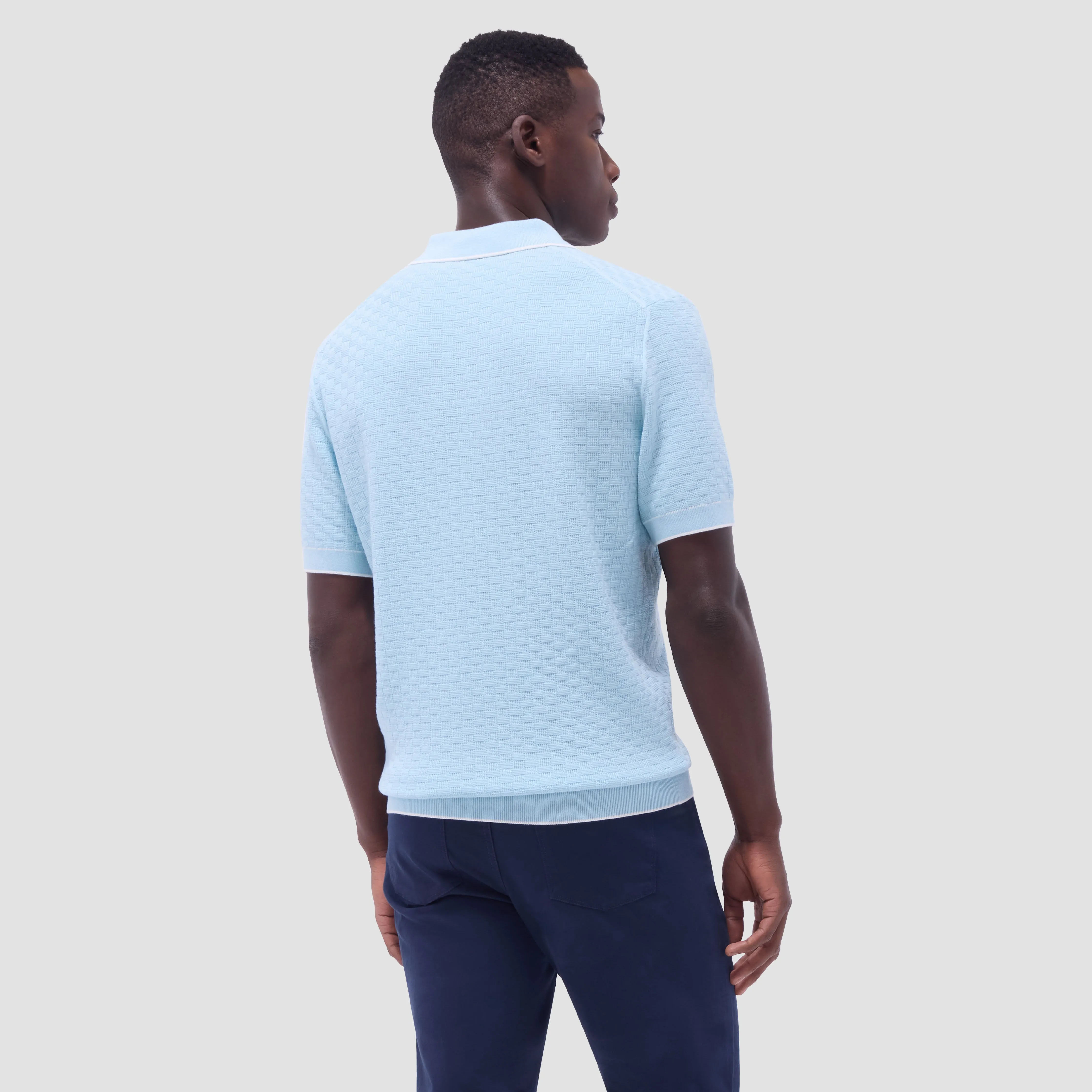 Basket Stitch Three Button Polo Sweater sold by Bugatchi product image thumbnail 4