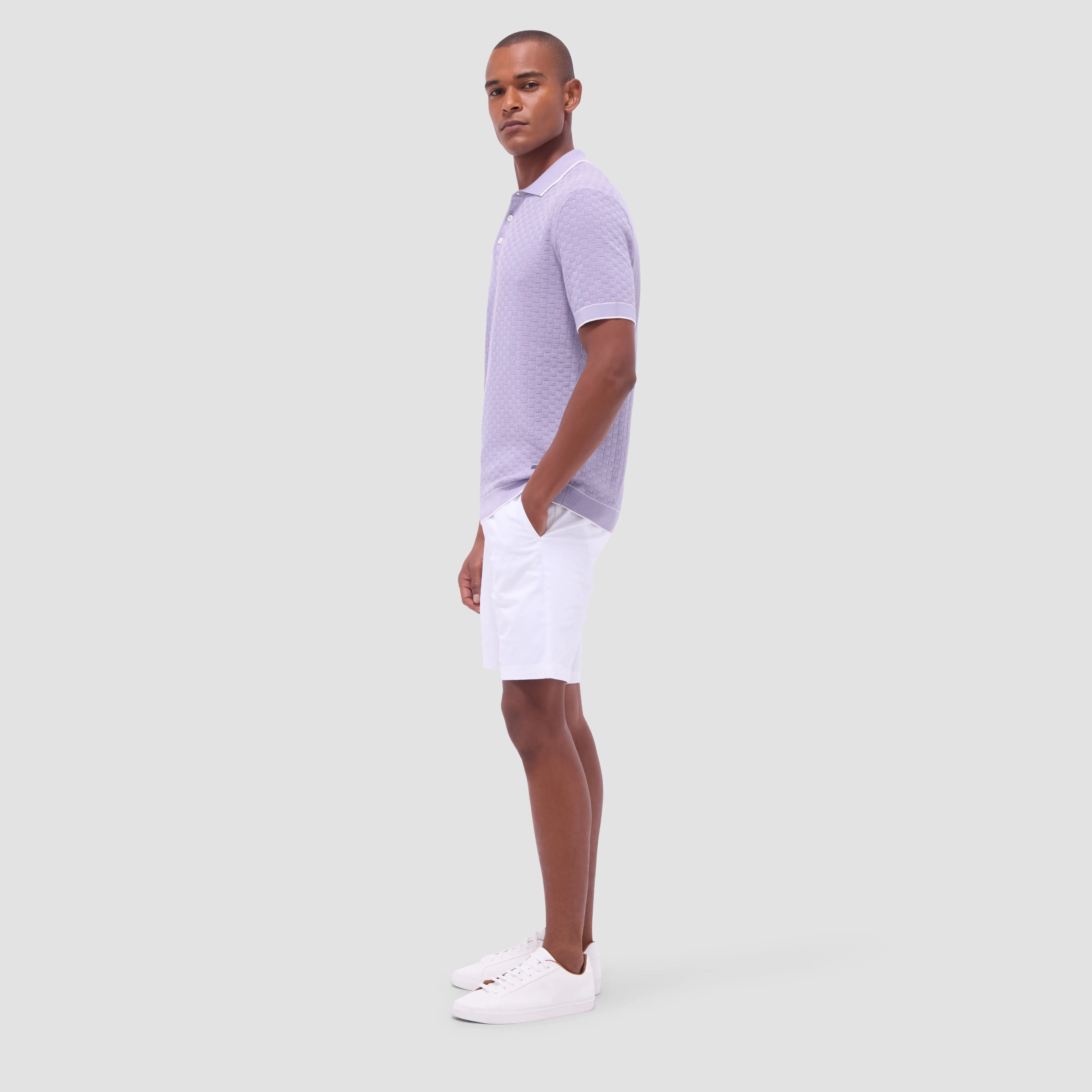 Basket Stitch Three Button Polo Sweater sold by Bugatchi product image thumbnail 5