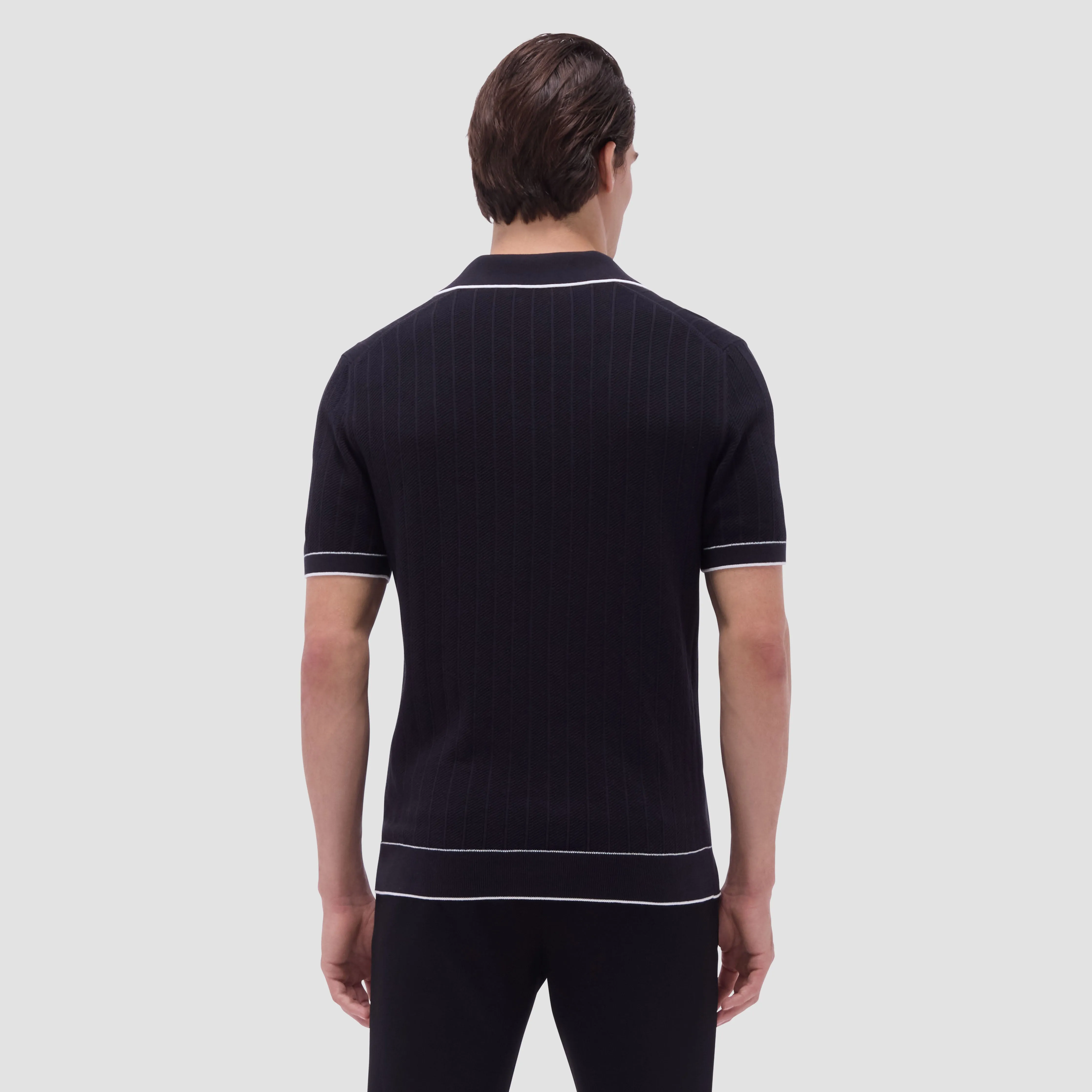 Wide Rib Short Sleeve Johnny Sweater sold by Bugatchi product image thumbnail 4