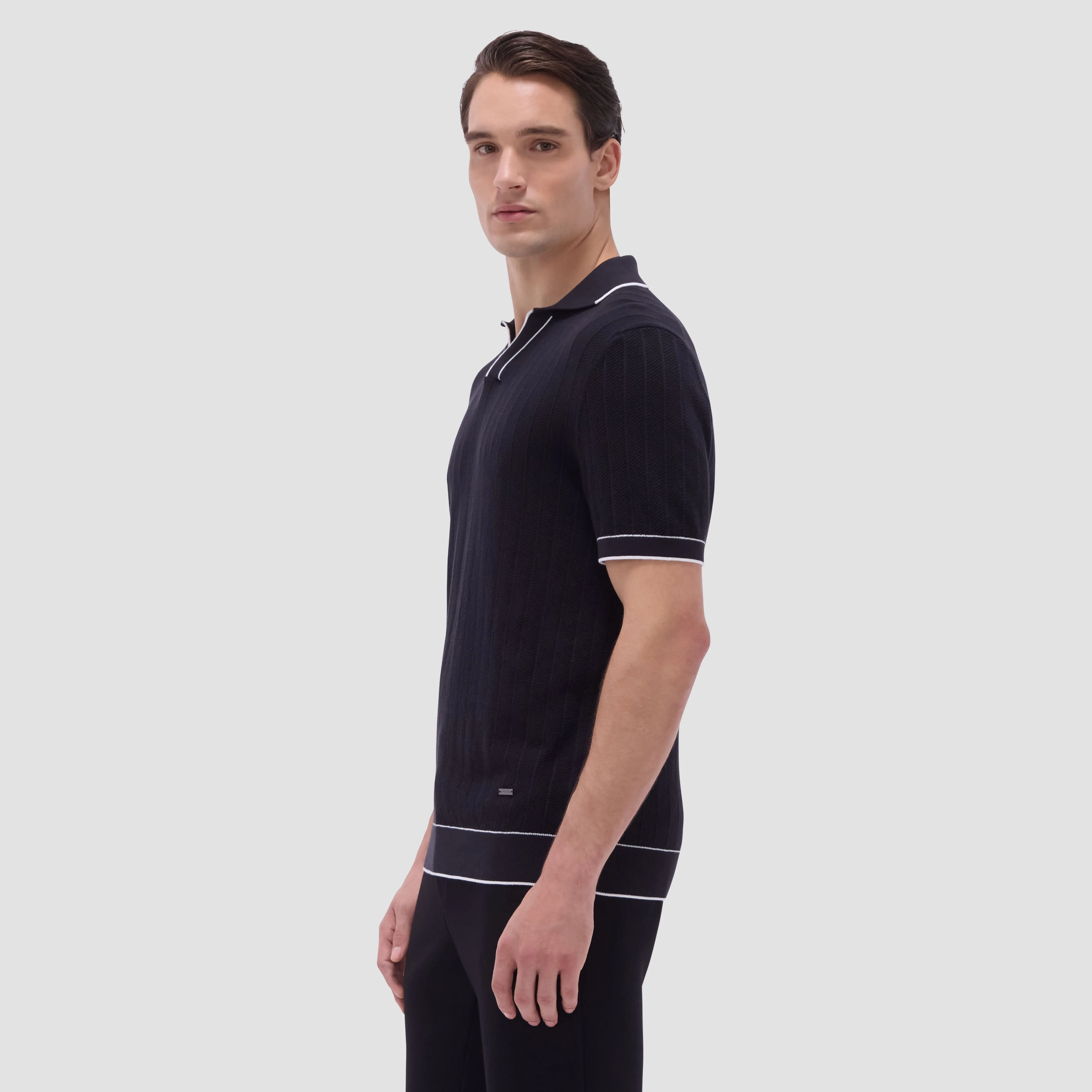 Wide Rib Short Sleeve Johnny Sweater sold by Bugatchi product image thumbnail 3