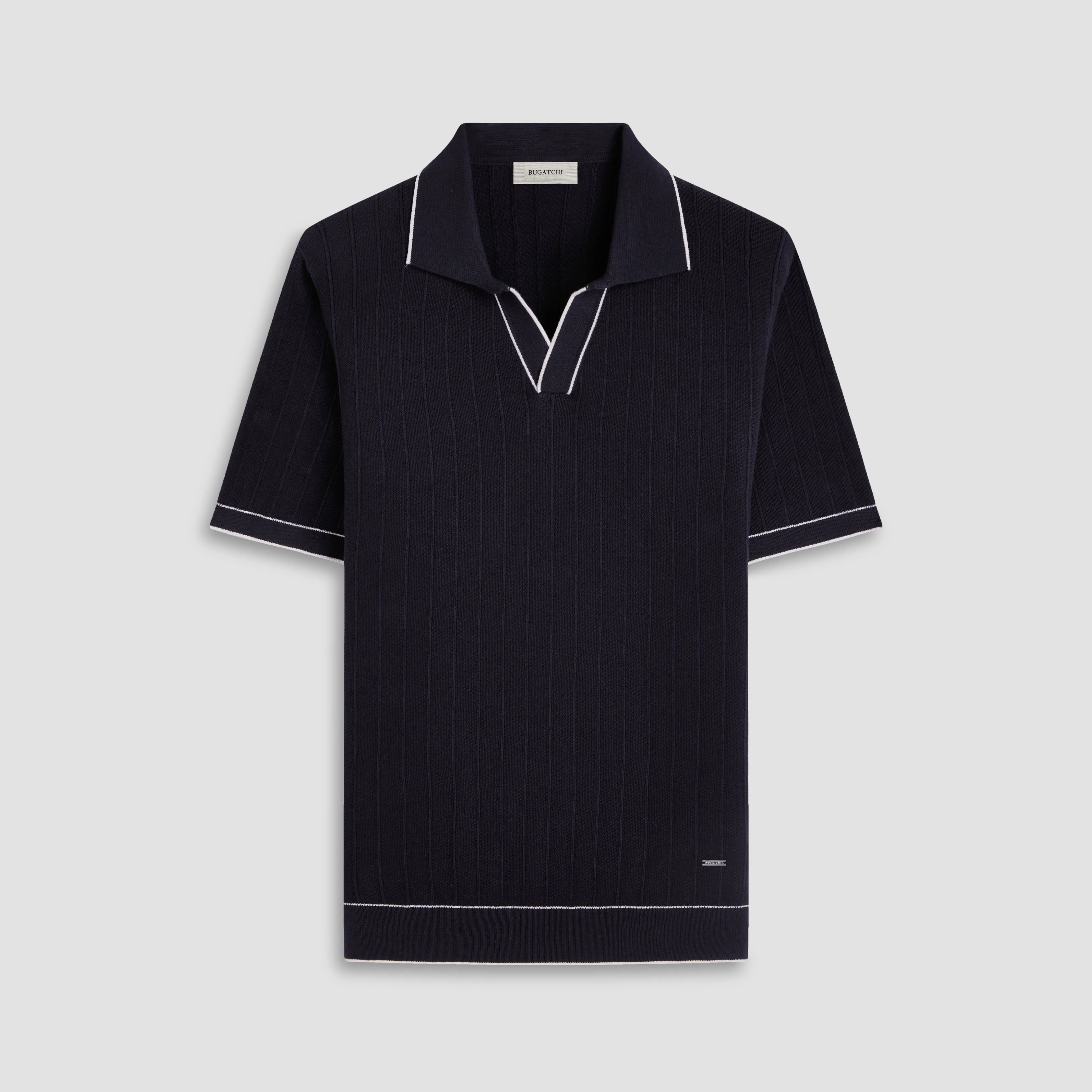 Wide Rib Short Sleeve Johnny Sweater sold by Bugatchi