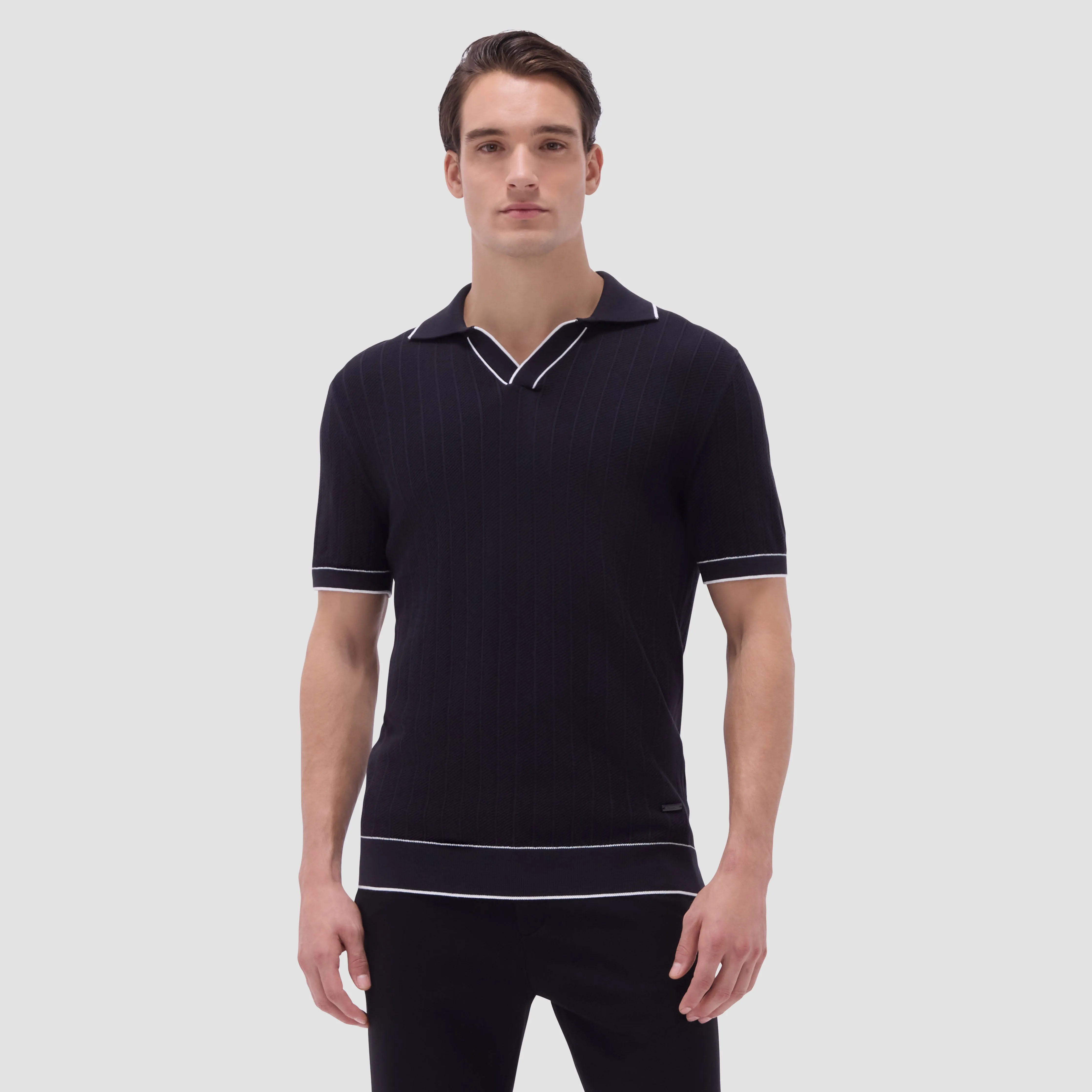 Wide Rib Short Sleeve Johnny Sweater sold by Bugatchi product image thumbnail 2