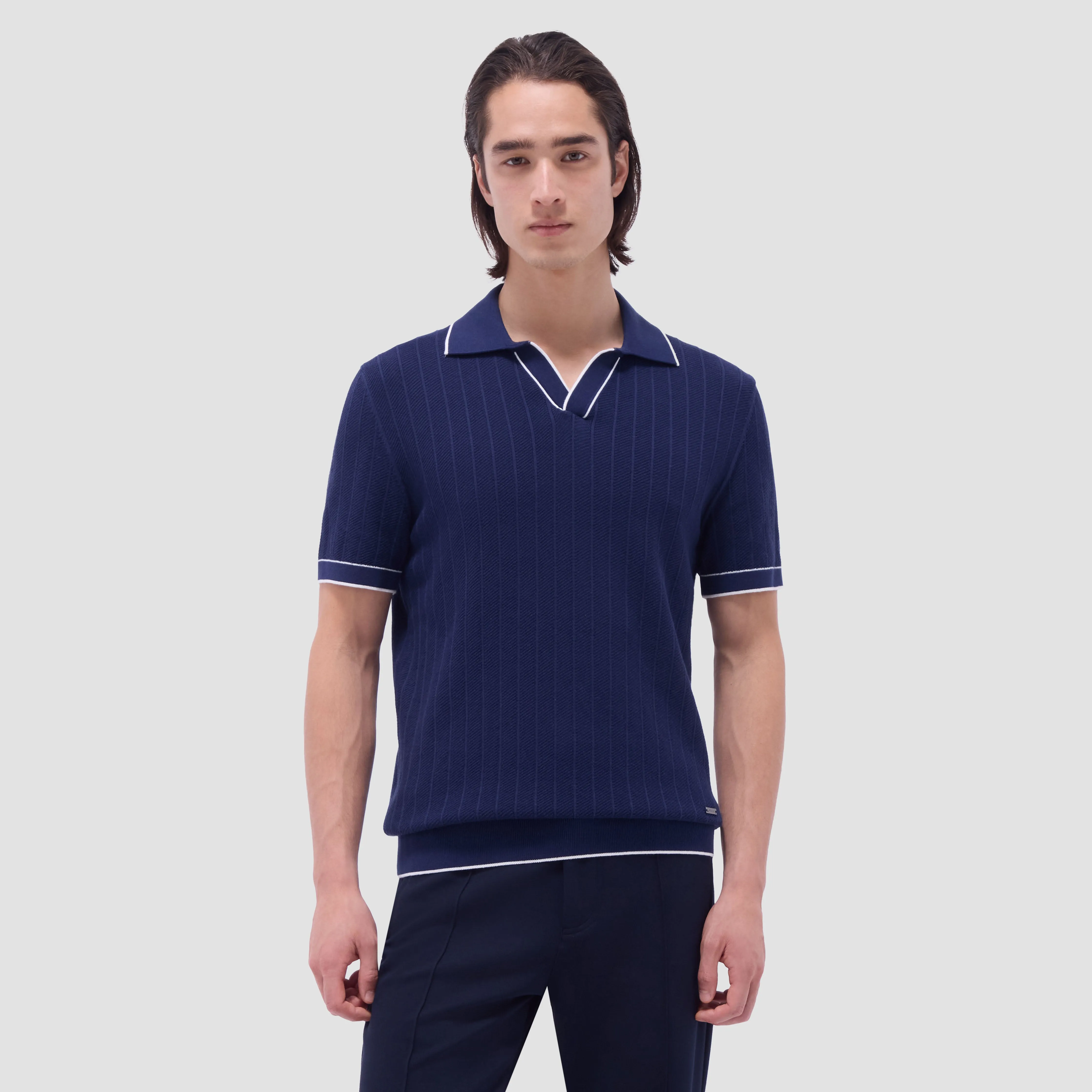 Wide Rib Short Sleeve Johnny Sweater sold by Bugatchi product image thumbnail 2