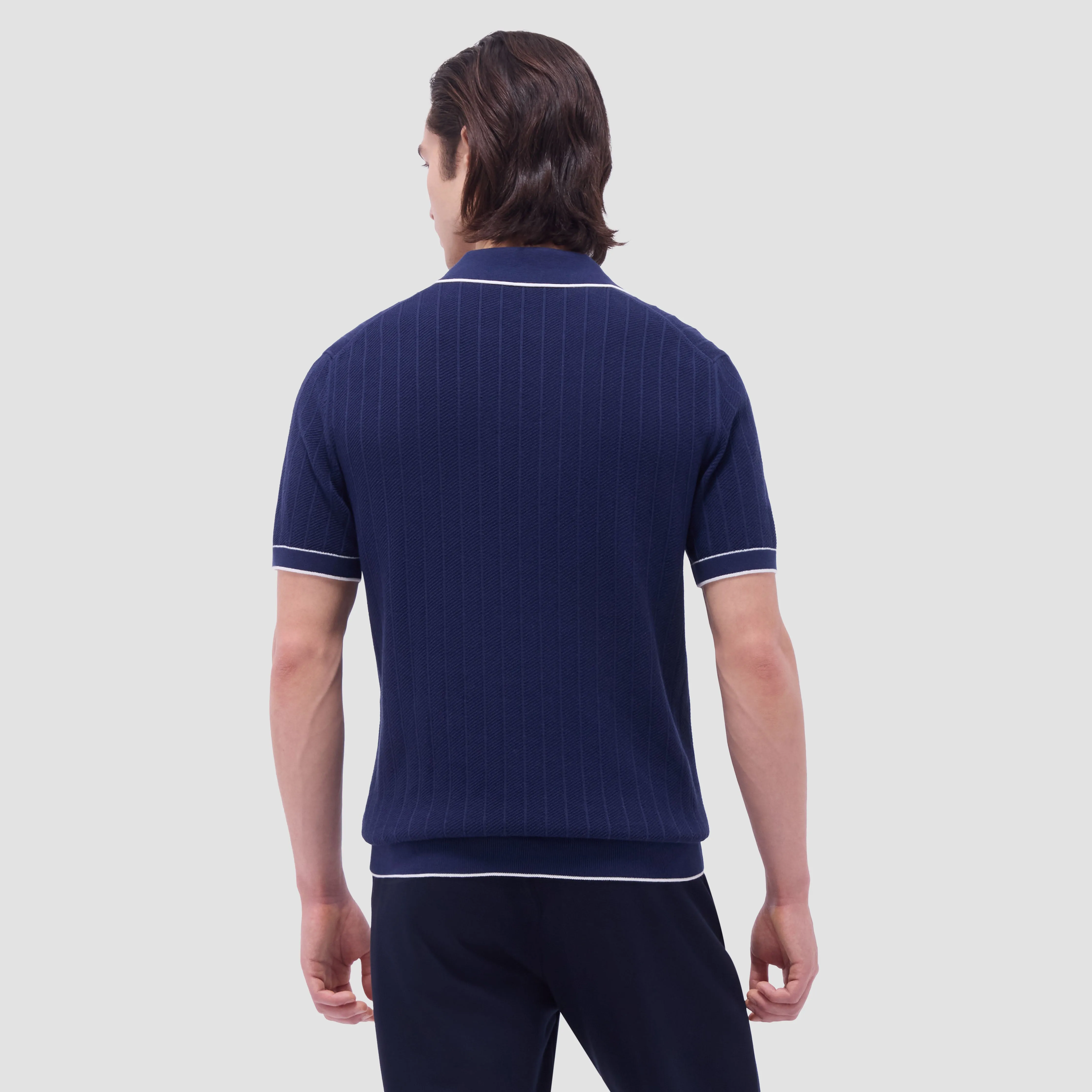 Wide Rib Short Sleeve Johnny Sweater sold by Bugatchi product image thumbnail 4