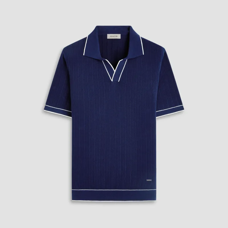 Wide Rib Short Sleeve Johnny Sweater sold by Bugatchi