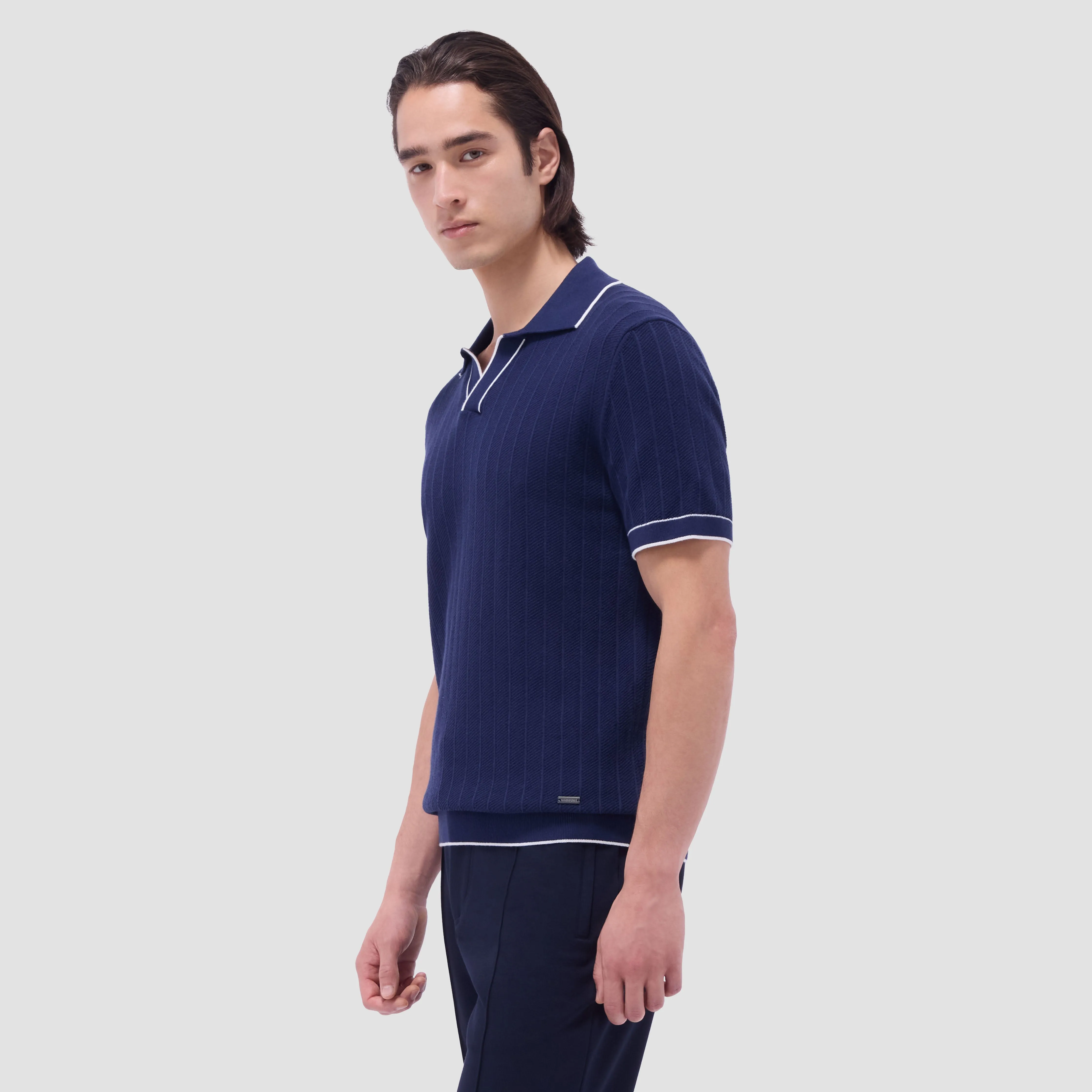 Wide Rib Short Sleeve Johnny Sweater sold by Bugatchi product image thumbnail 3