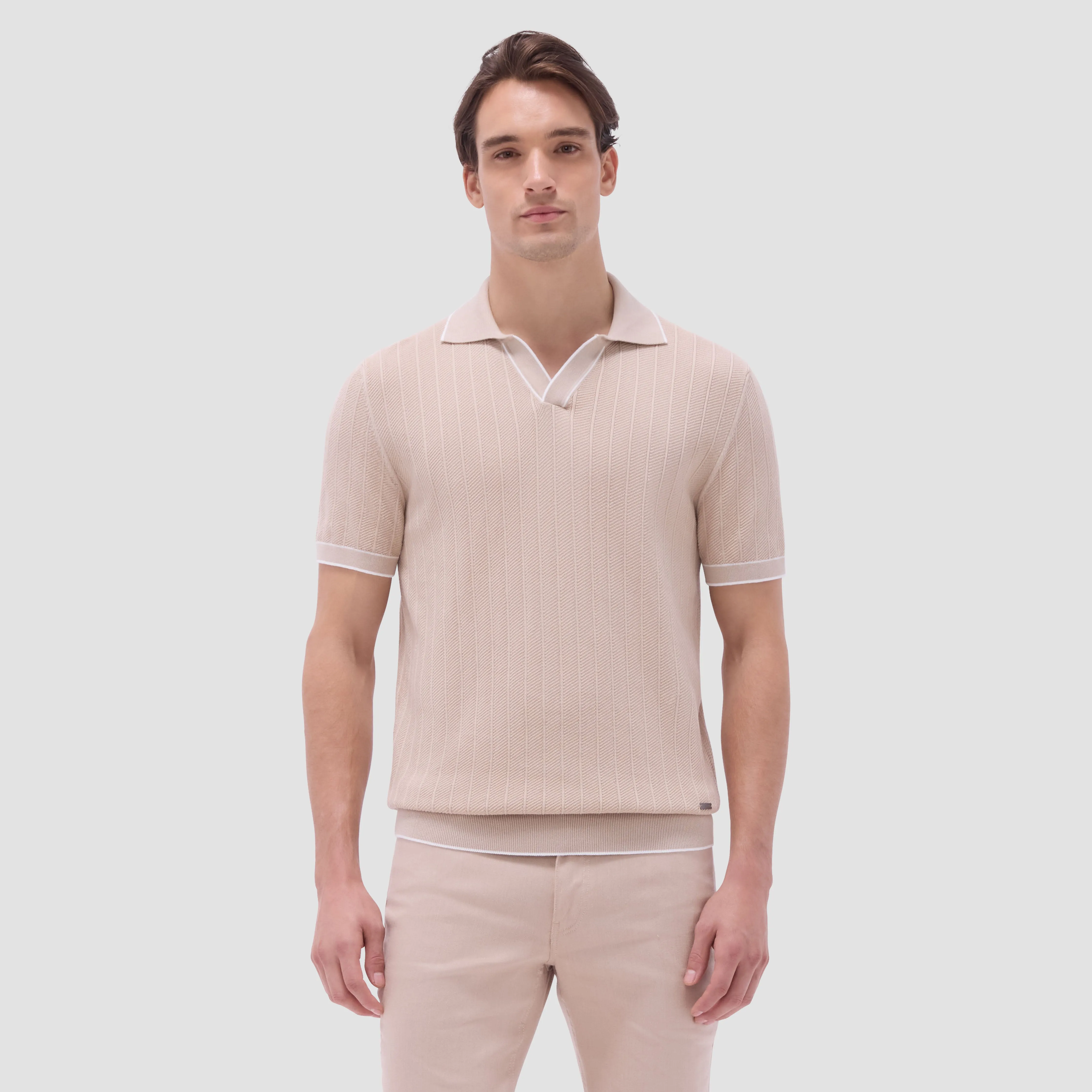 Wide Rib Short Sleeve Johnny Sweater sold by Bugatchi product image thumbnail 3
