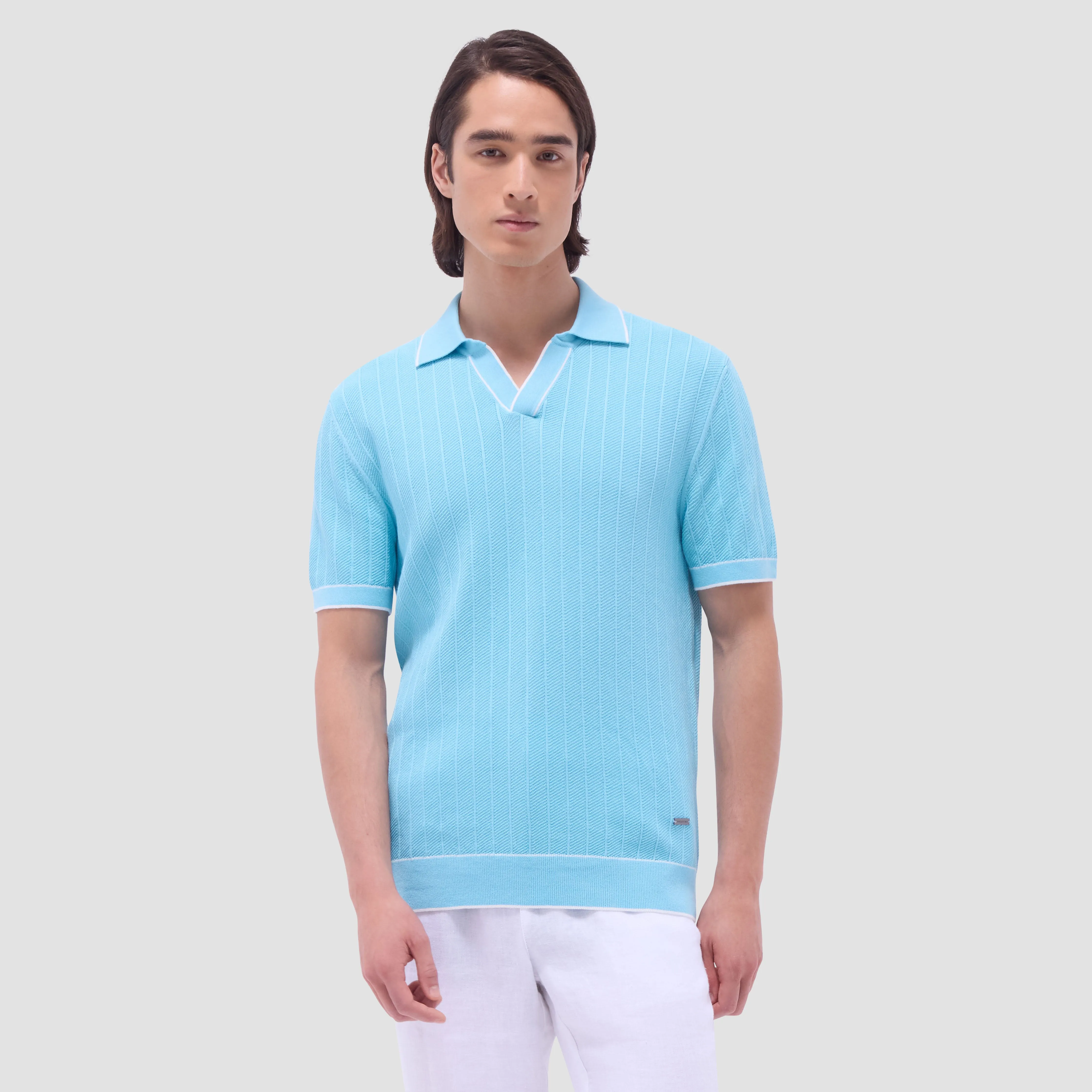 Wide Rib Short Sleeve Johnny Sweater sold by Bugatchi product image thumbnail 2