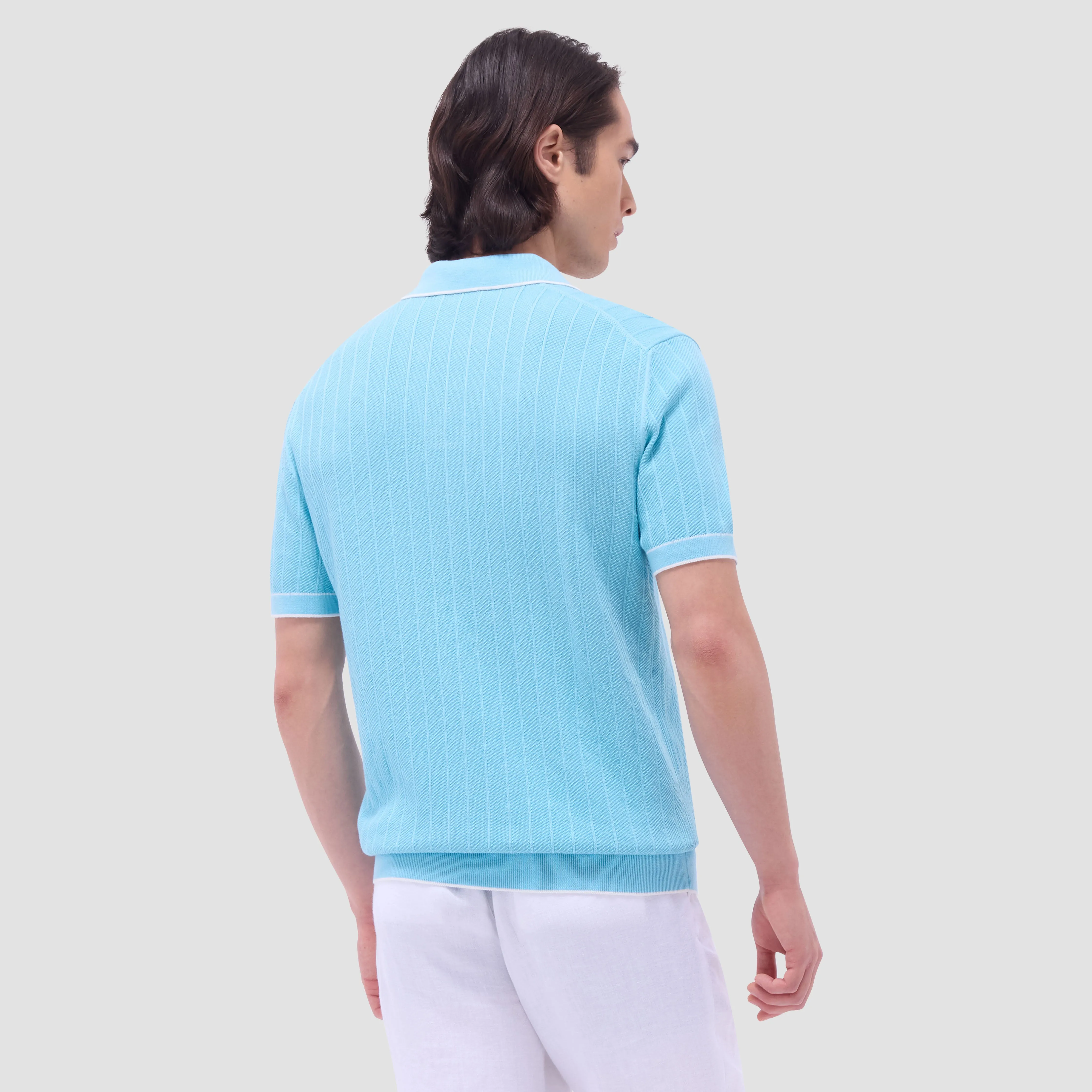Wide Rib Short Sleeve Johnny Sweater sold by Bugatchi product image thumbnail 4