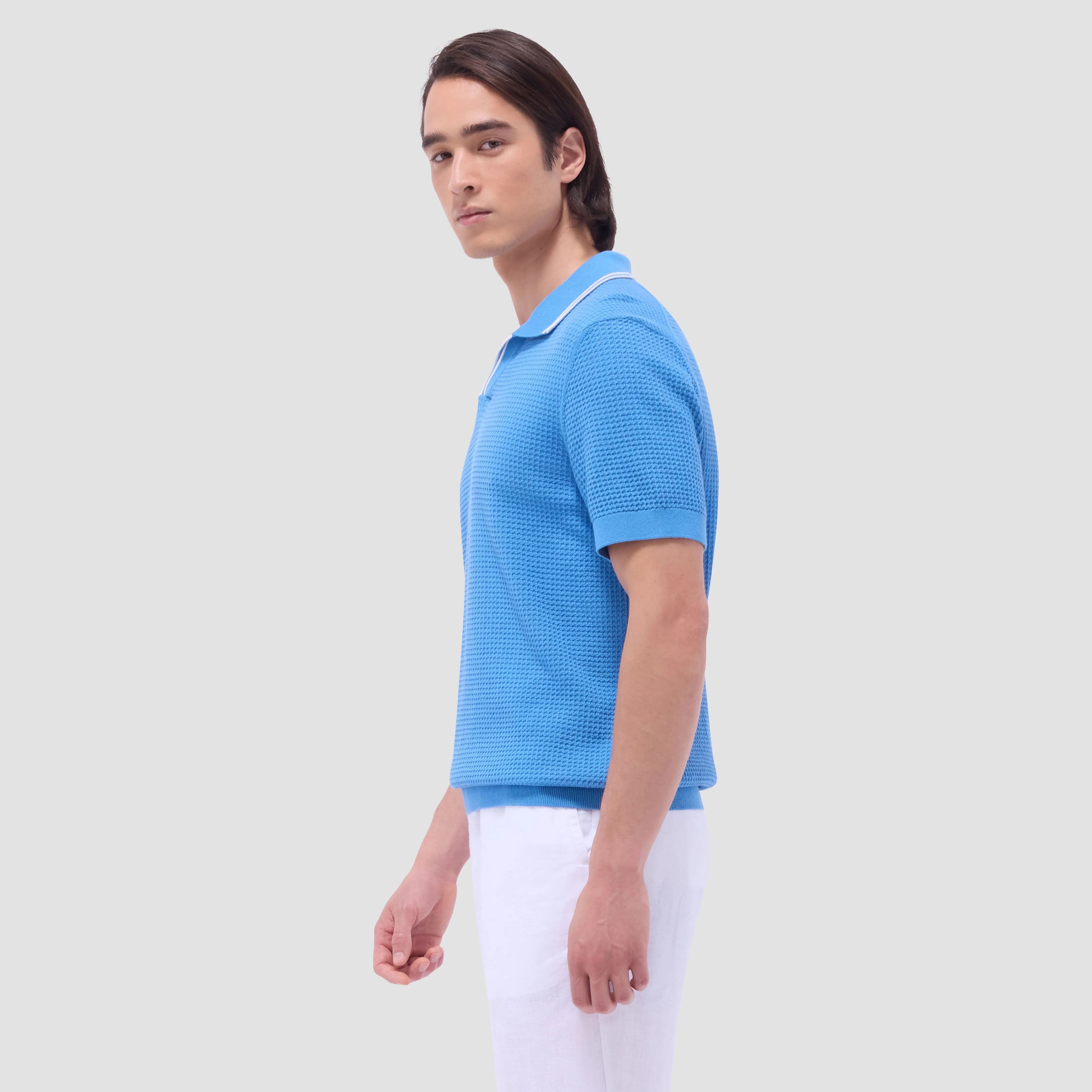 Seed Rib Short Sleeve Johnny Sweater sold by Bugatchi product image thumbnail 3